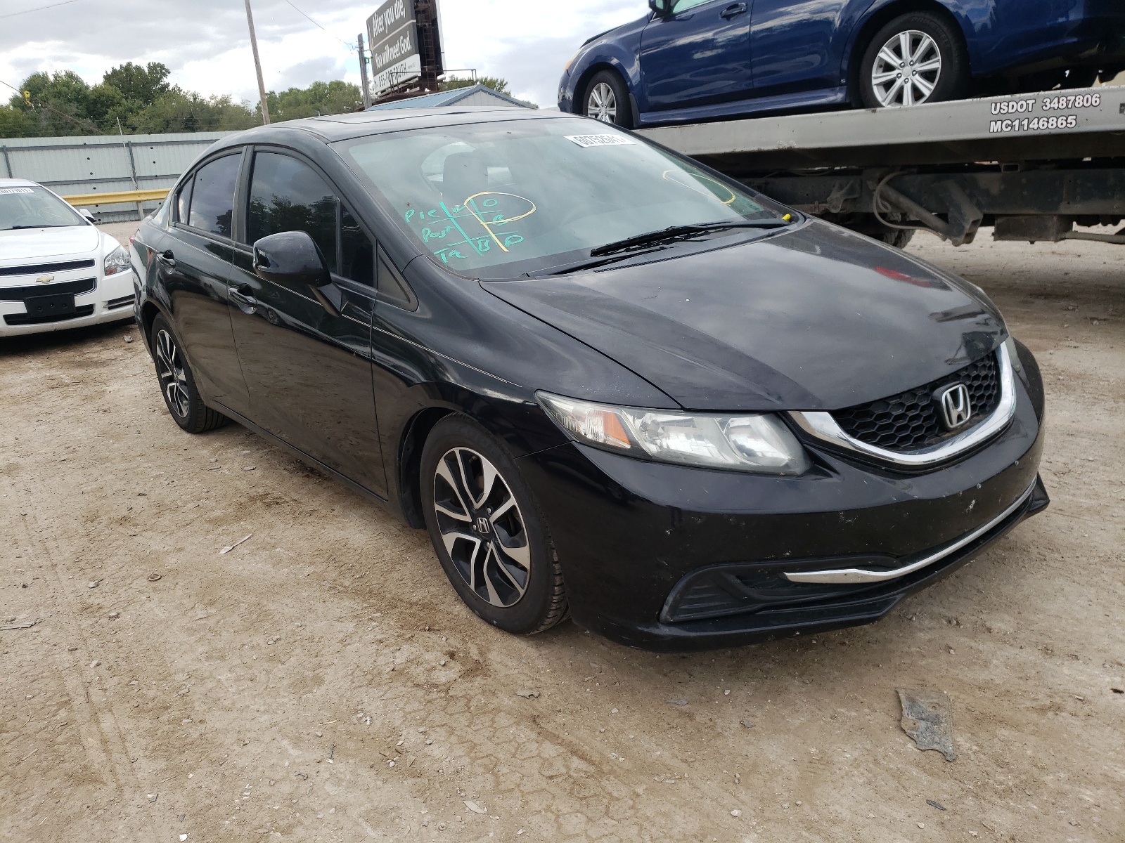 HONDA CIVIC EX 2013 with VIN 2HGFB2F87DH521829 - Photo from auction