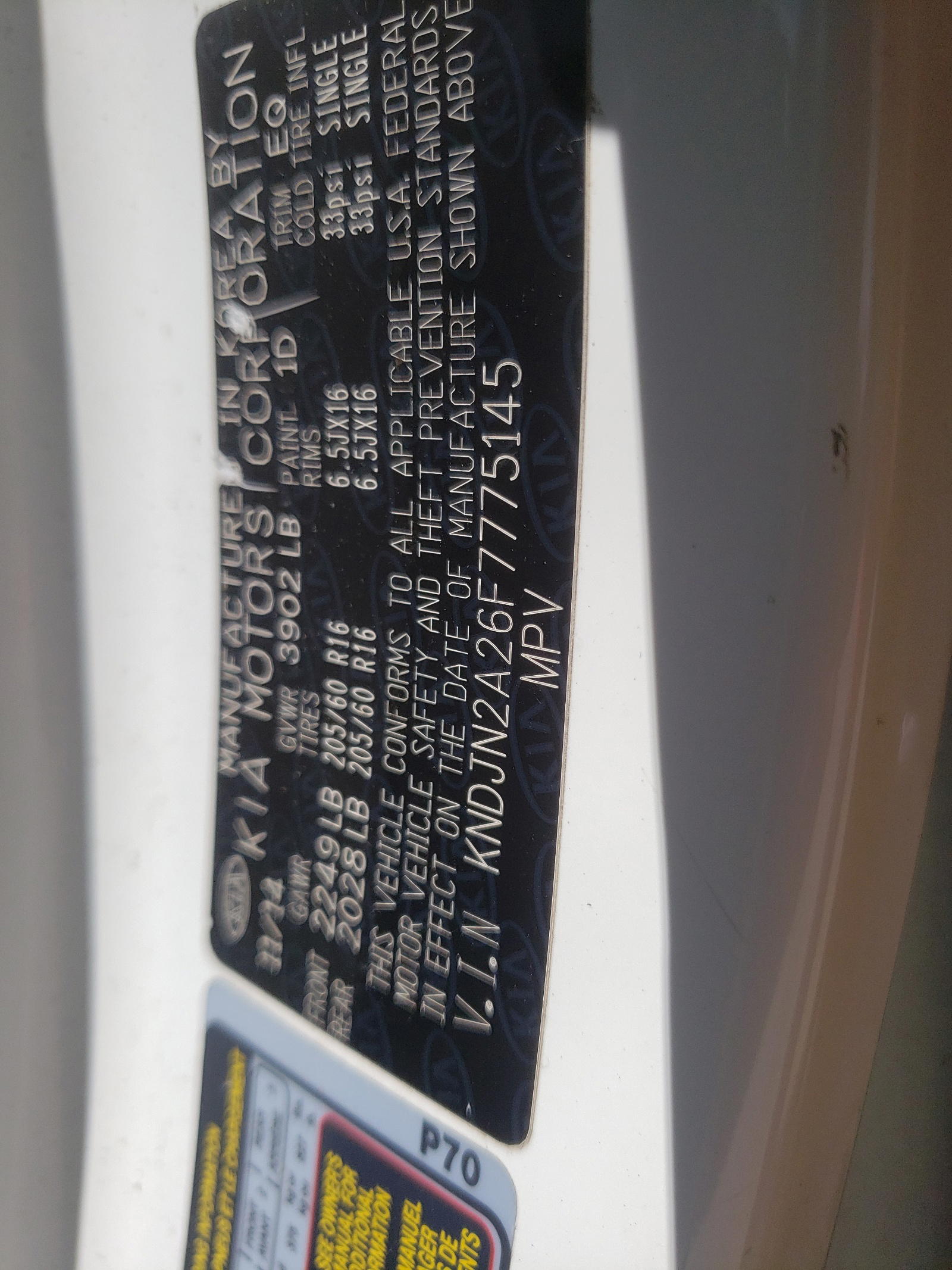 Photo 10 from auction – 2015 KIA SOUL with VIN KNDJN2A26F7775145