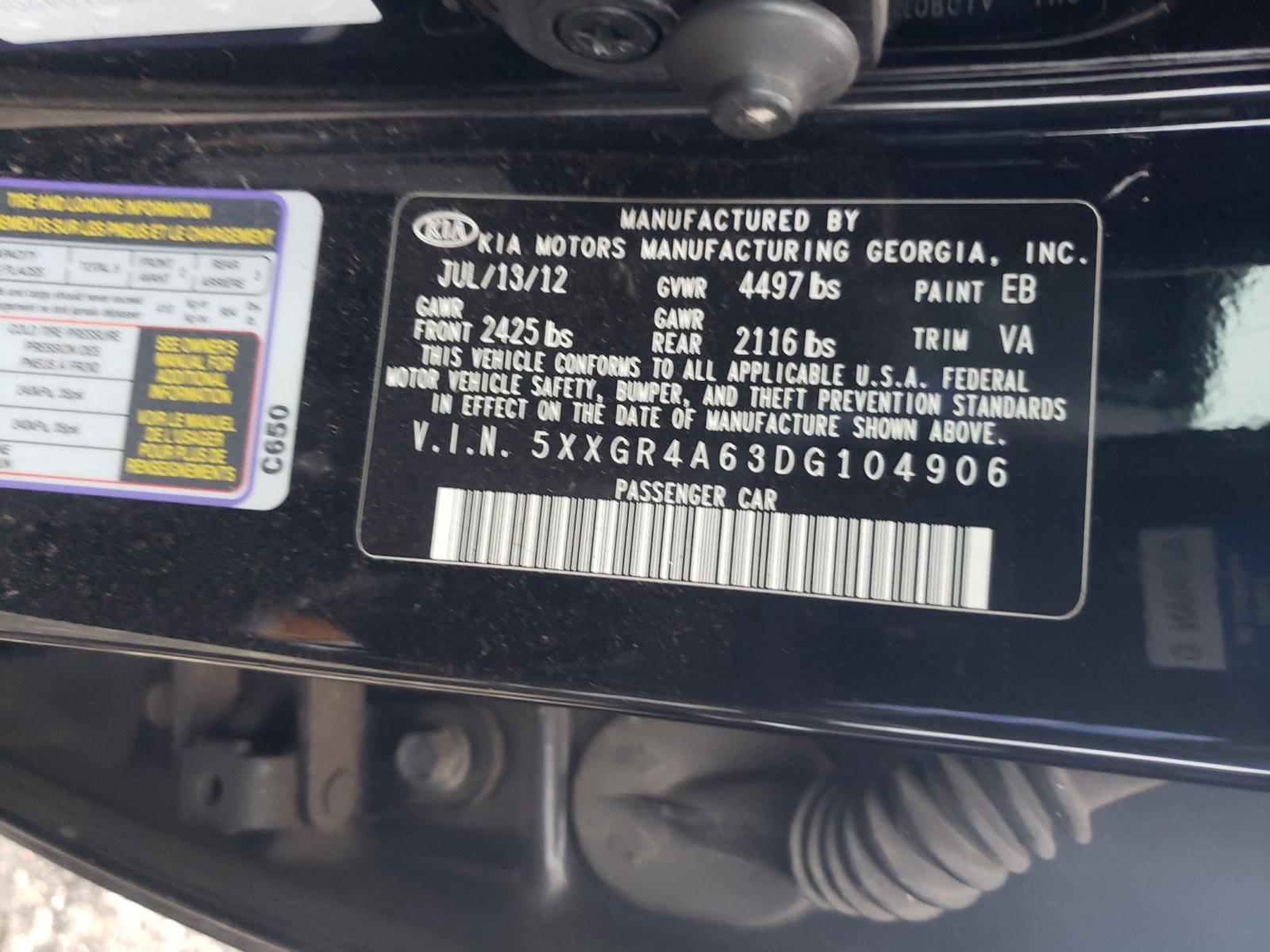 Photo 10 from auction – 2013 KIA OPTIMA SX with VIN 5XXGR4A63DG104906
