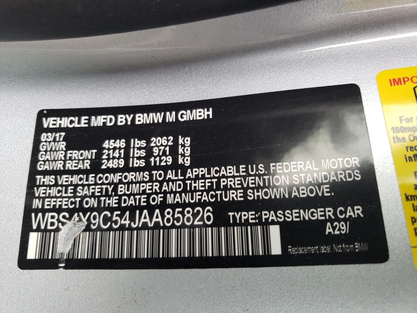 Photo 10 from auction – 2018 BMW M4 with VIN WBS4Y9C54JAA85826