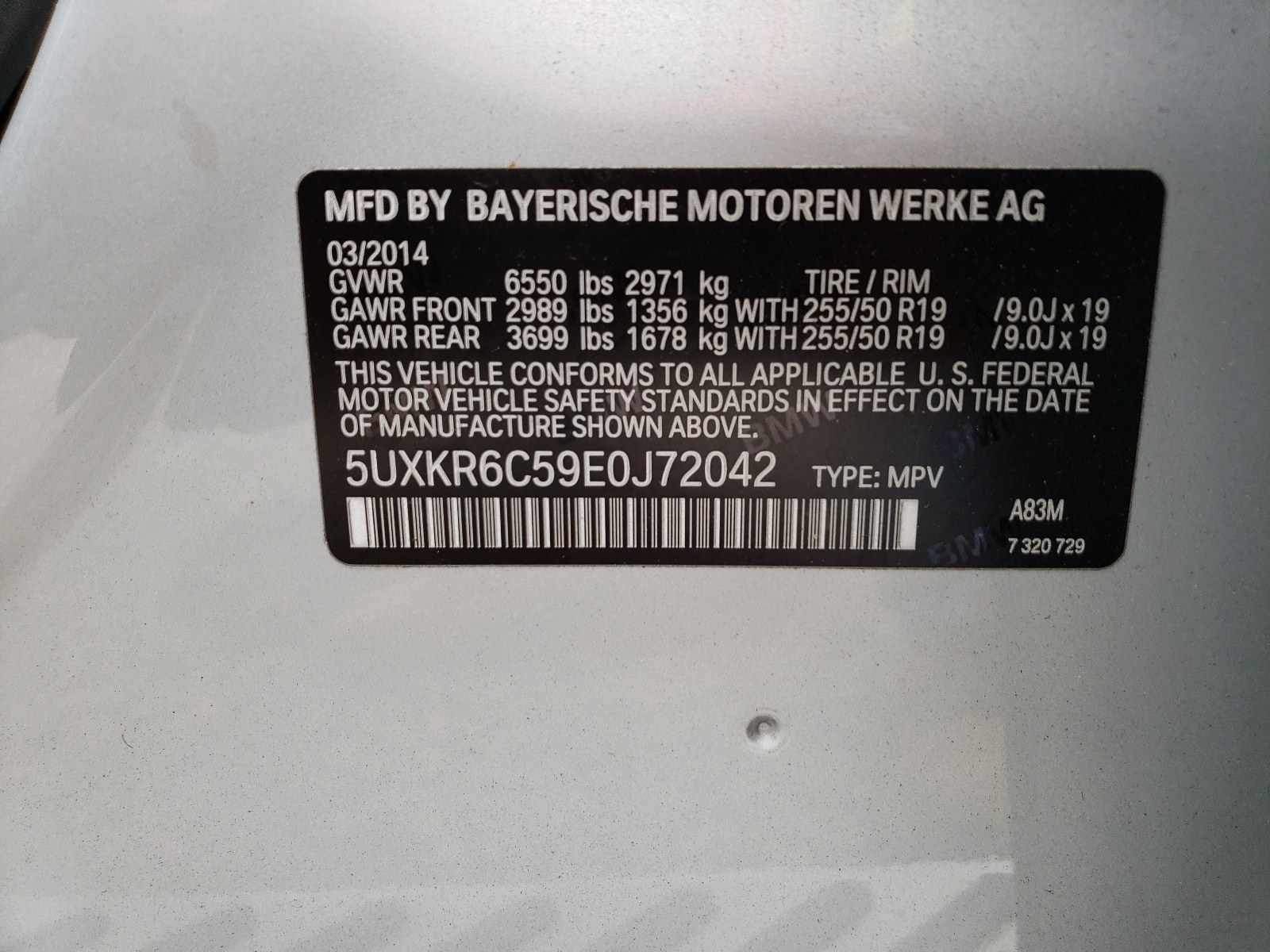 Photo 10 from auction – 2014 BMW X5 XDRIVE5 with VIN 5UXKR6C59E0J72042