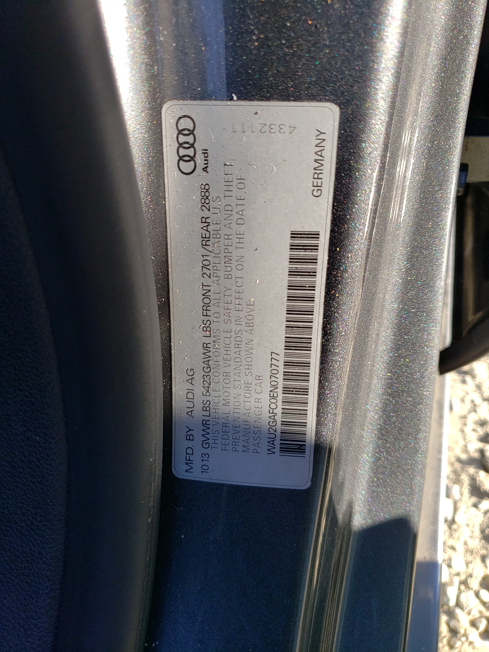 Zdjęcie 10 z aukcji – 2014 AUDI A7 PRESTIG z VIN WAU2GAFC0EN070777