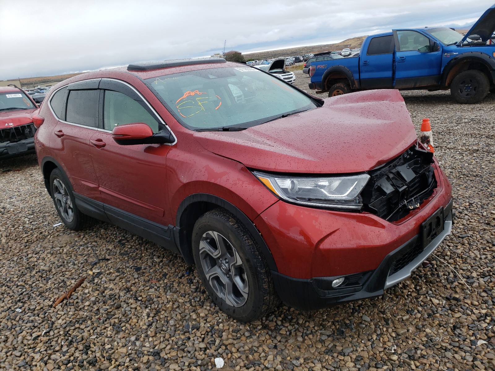 HONDA CR-V EX 2018 with VIN 2HKRW2H56JH656726 - Photo from auction