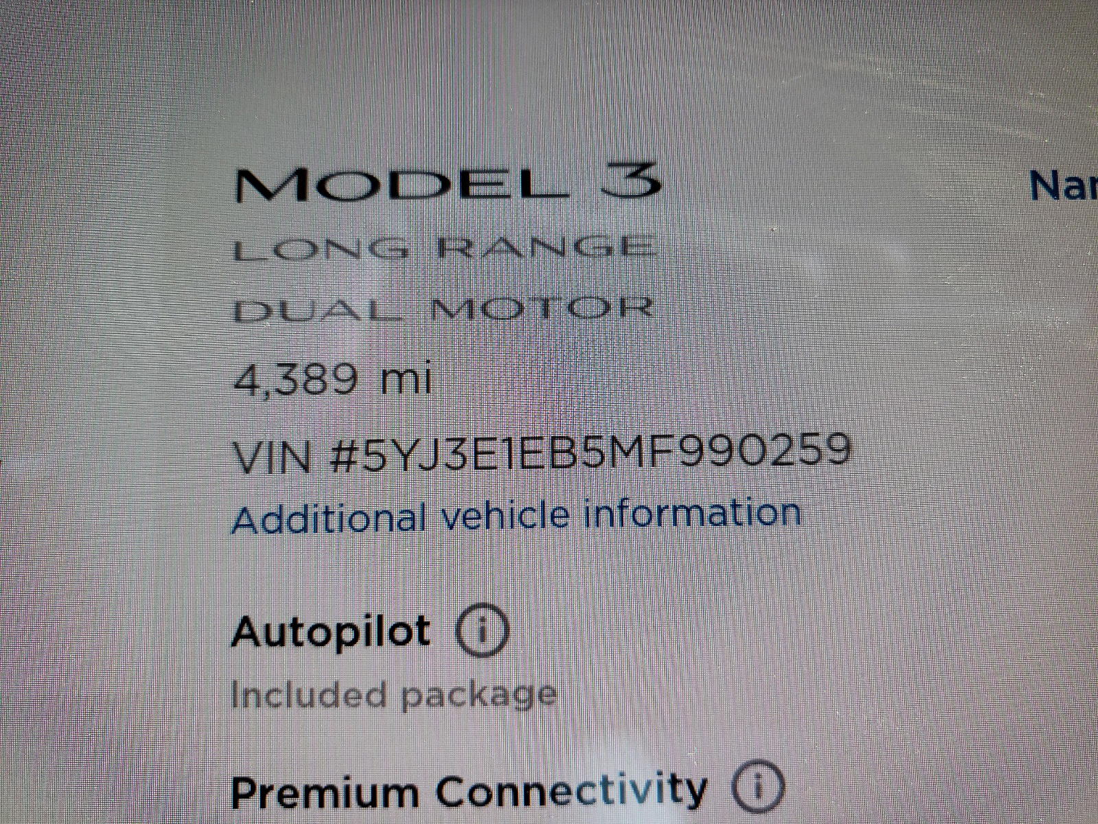 Photo 8 from auction – 2021 TESLA MODEL 3 with VIN 5YJ3E1EB5MF990259