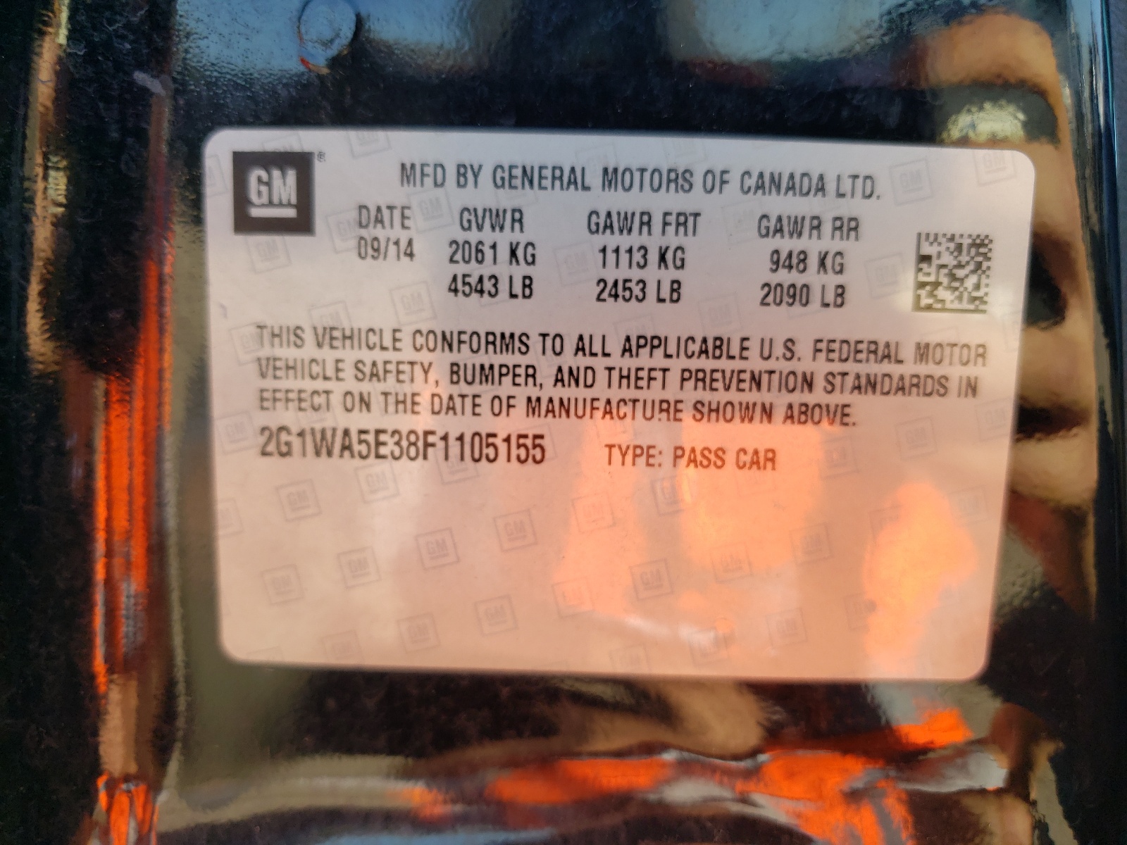 Photo 10 from auction – 2015 CHEVROLET IMPALA LIM with VIN 2G1WA5E38F1105155