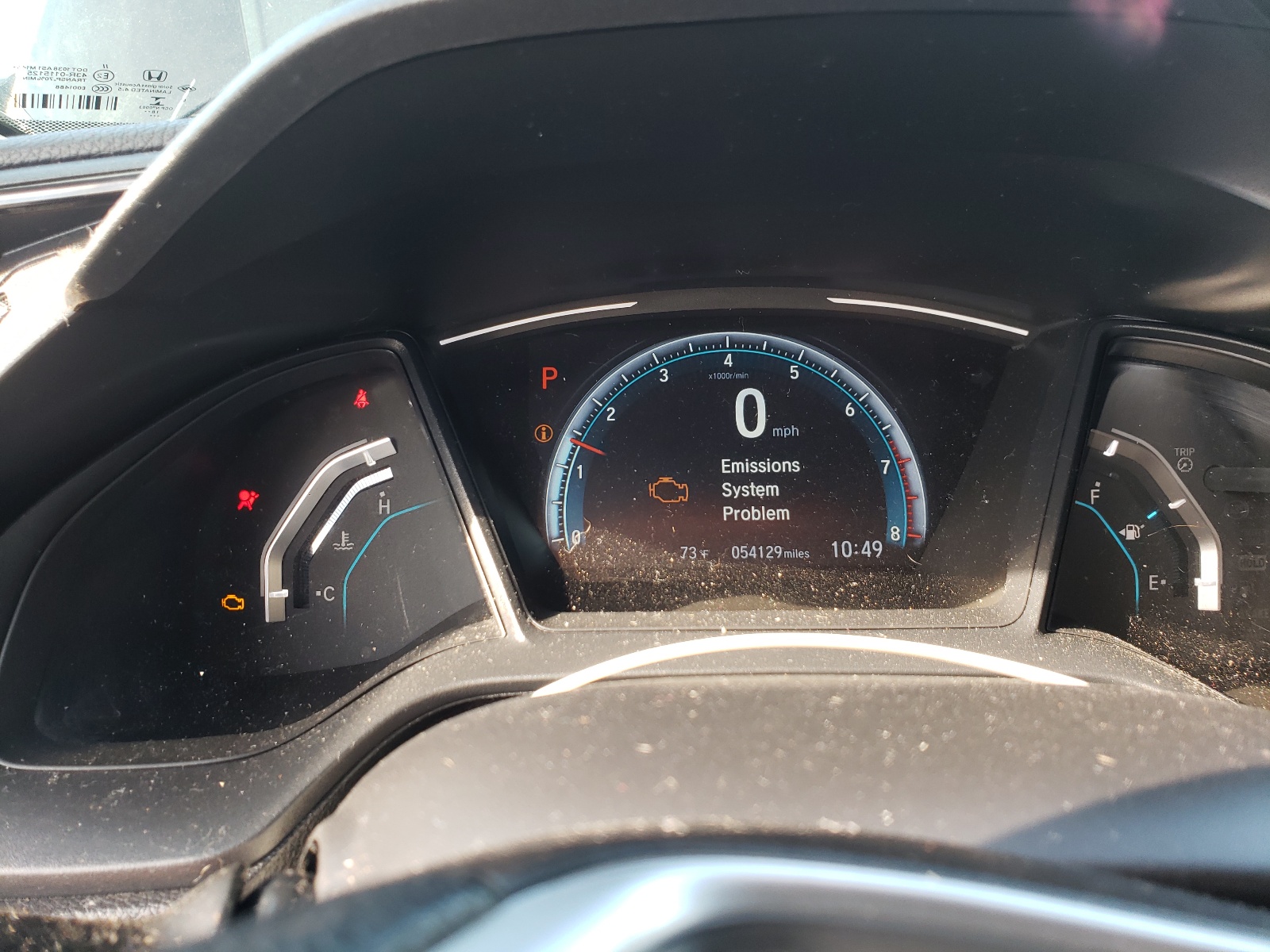 Photo 8 from auction – 2019 HONDA CIVIC LX with VIN 2HGFC2F68KH516079