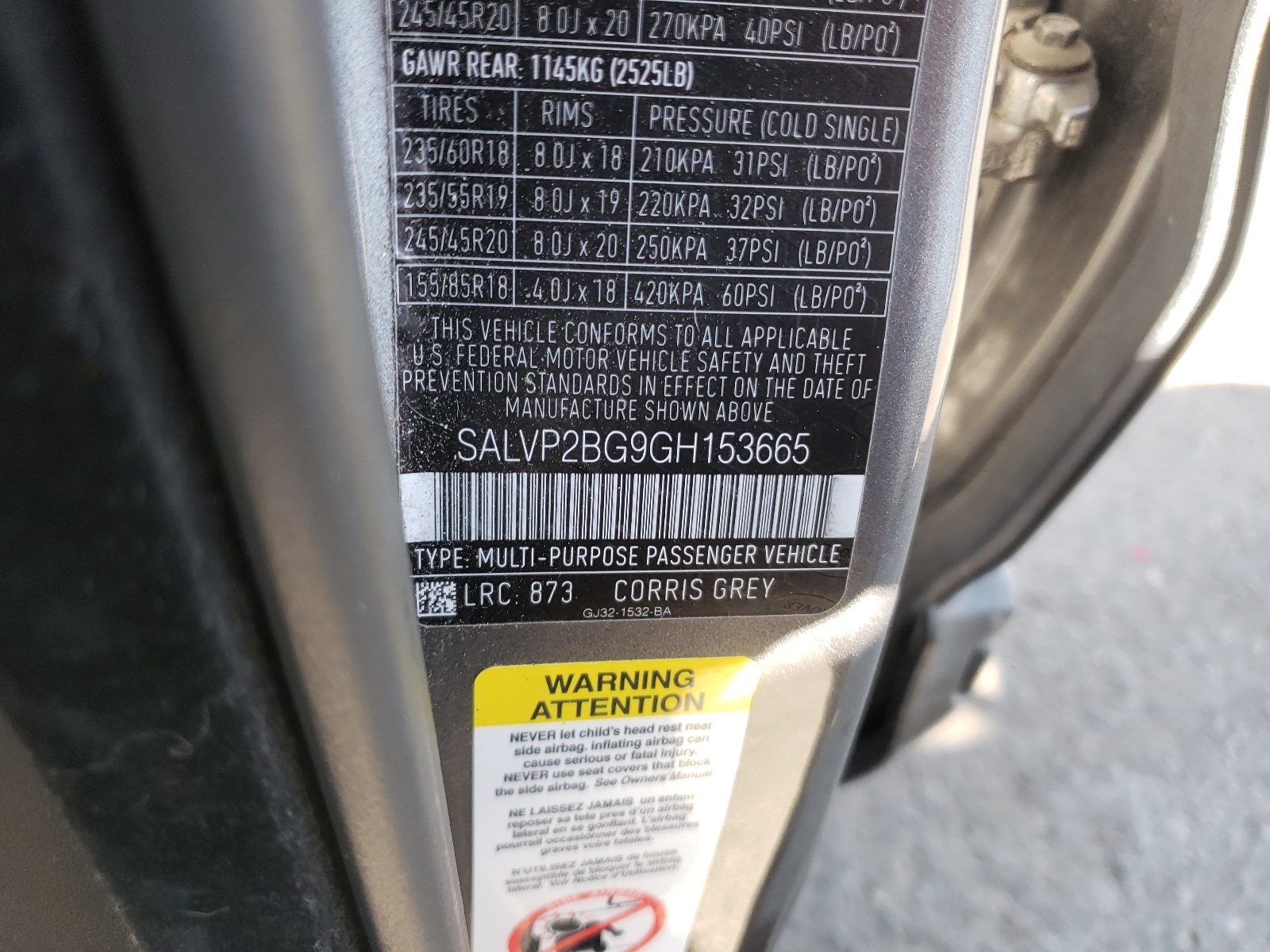 Zdjęcie 10 z aukcji – 2016 LAND ROVER RANGE ROVE z VIN SALVP2BG9GH153665