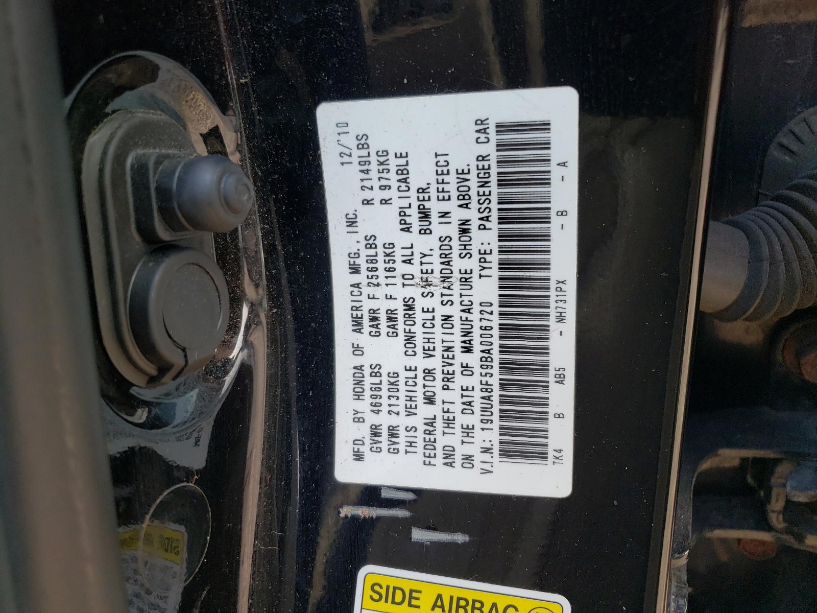 Photo 10 from auction – 2011 ACURA TL with VIN 19UUA8F59BA006720