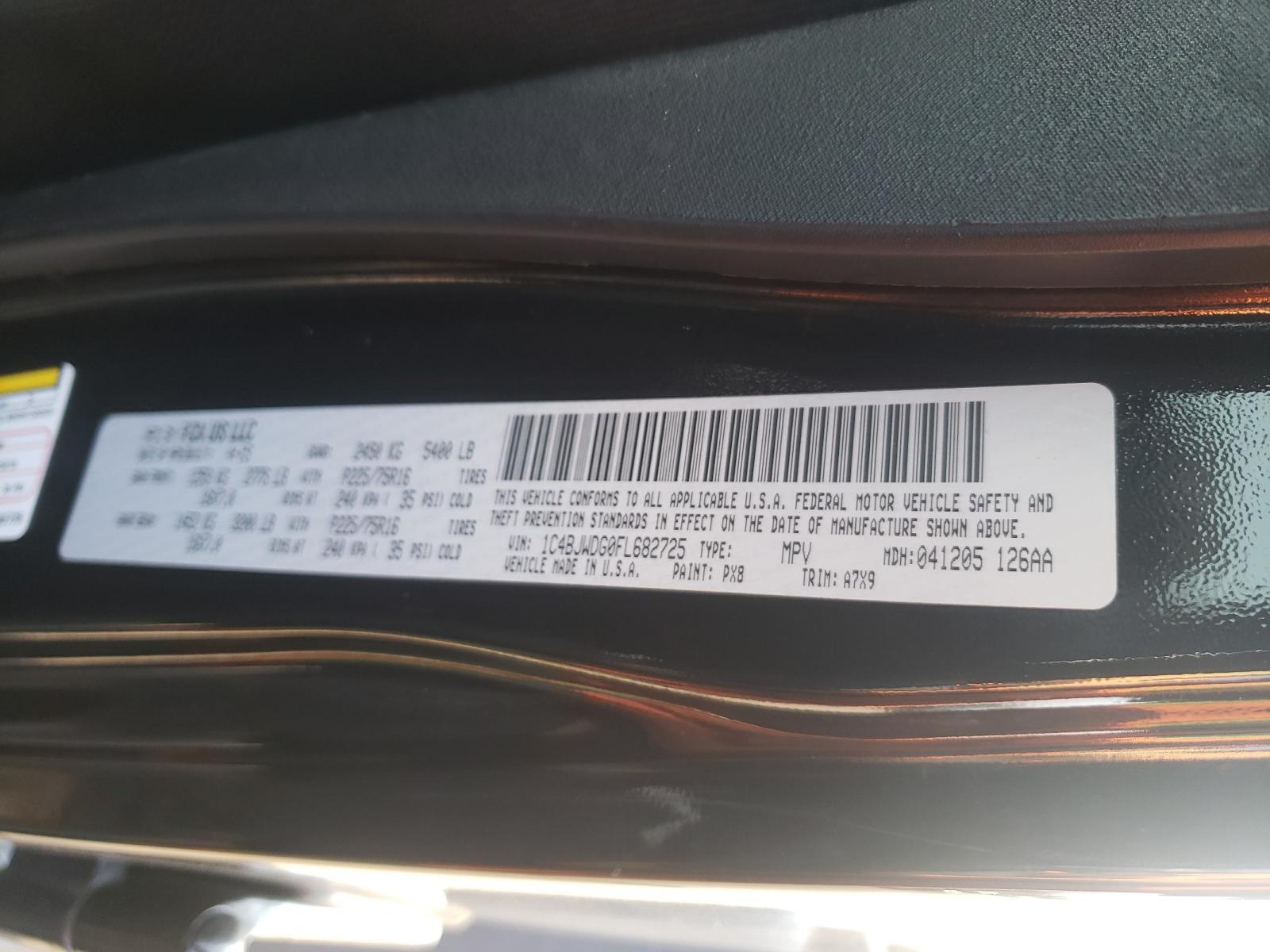 Photo 10 from auction – 2015 JEEP WRANGLER U with VIN 1C4BJWDG0FL682725