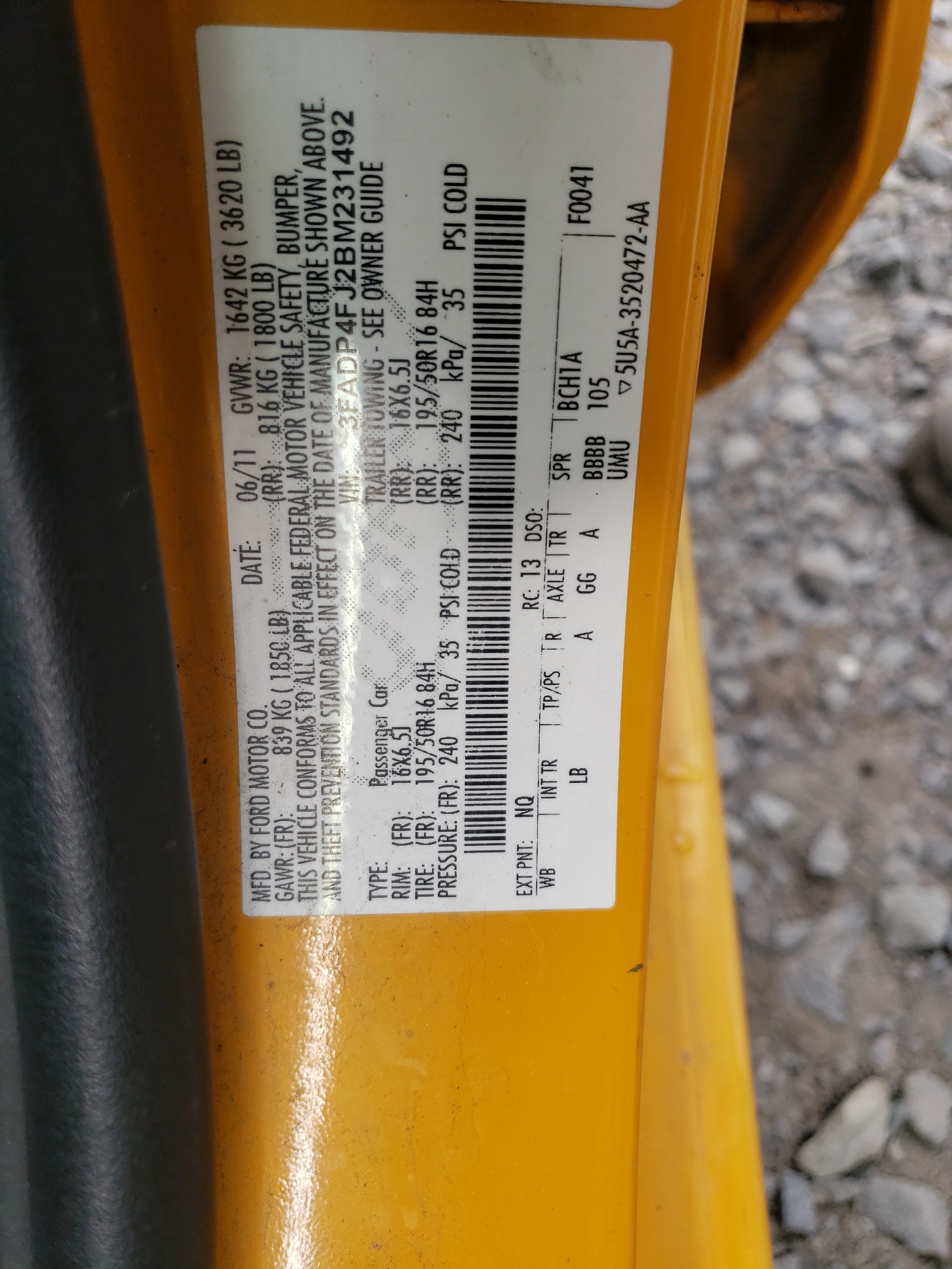Photo 10 from auction – 2011 FORD FIESTA SES with VIN 3FADP4FJ2BM231492