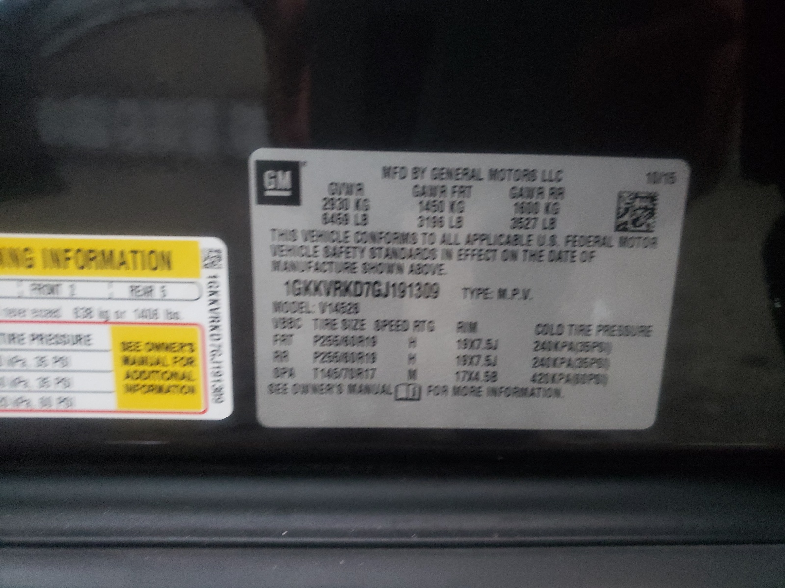Photo 10 from auction – 2016 GMC ACADIA SLT with VIN 1GKKVRKD7GJ191309