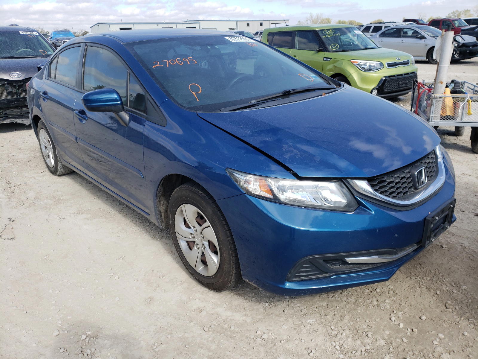 HONDA CIVIC LX 2014 with VIN 19XFB2F53EE270695 - Photo from auction