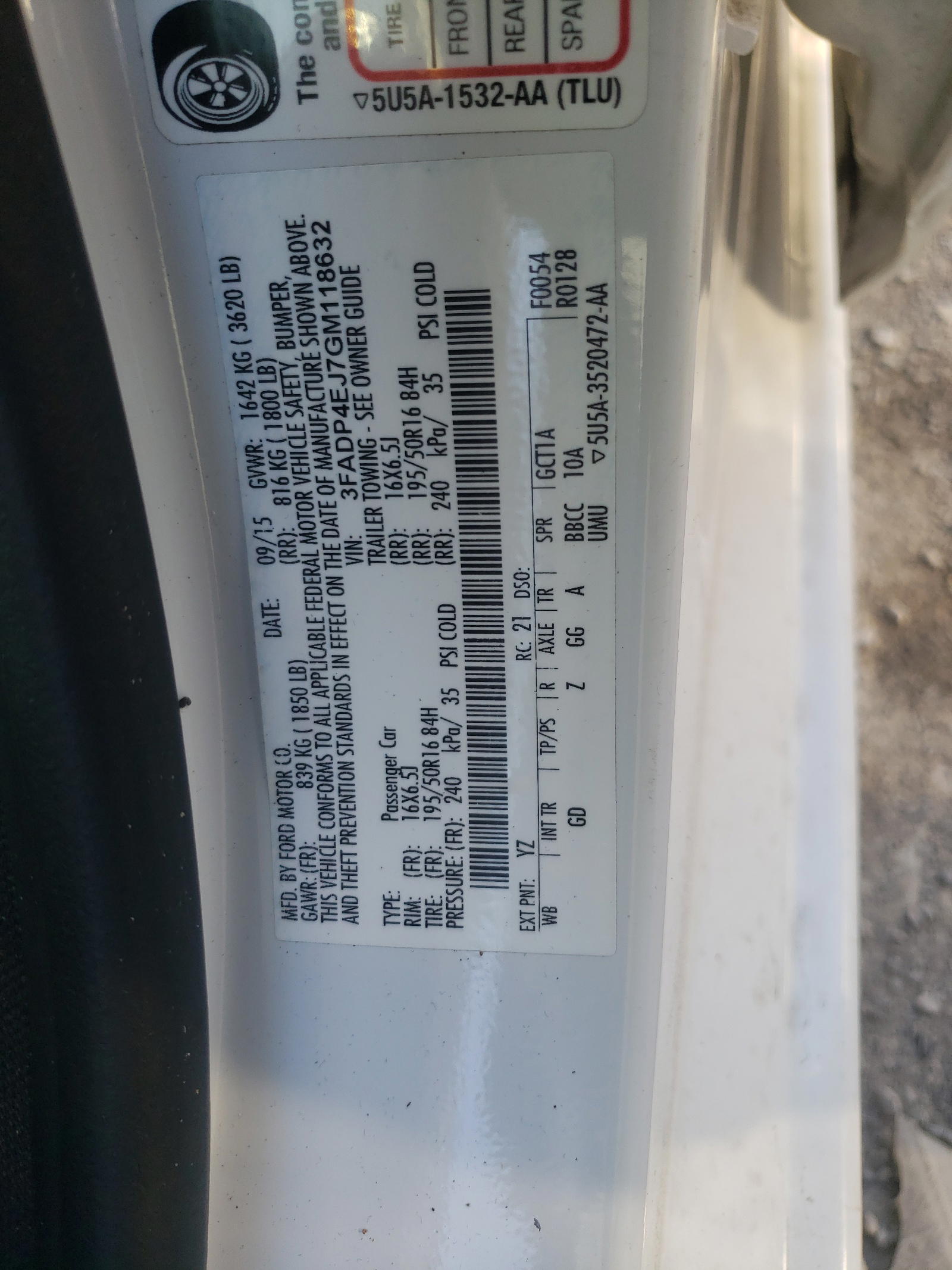 Photo 10 from auction – 2016 FORD FIESTA SE with VIN 3FADP4EJ7GM118632