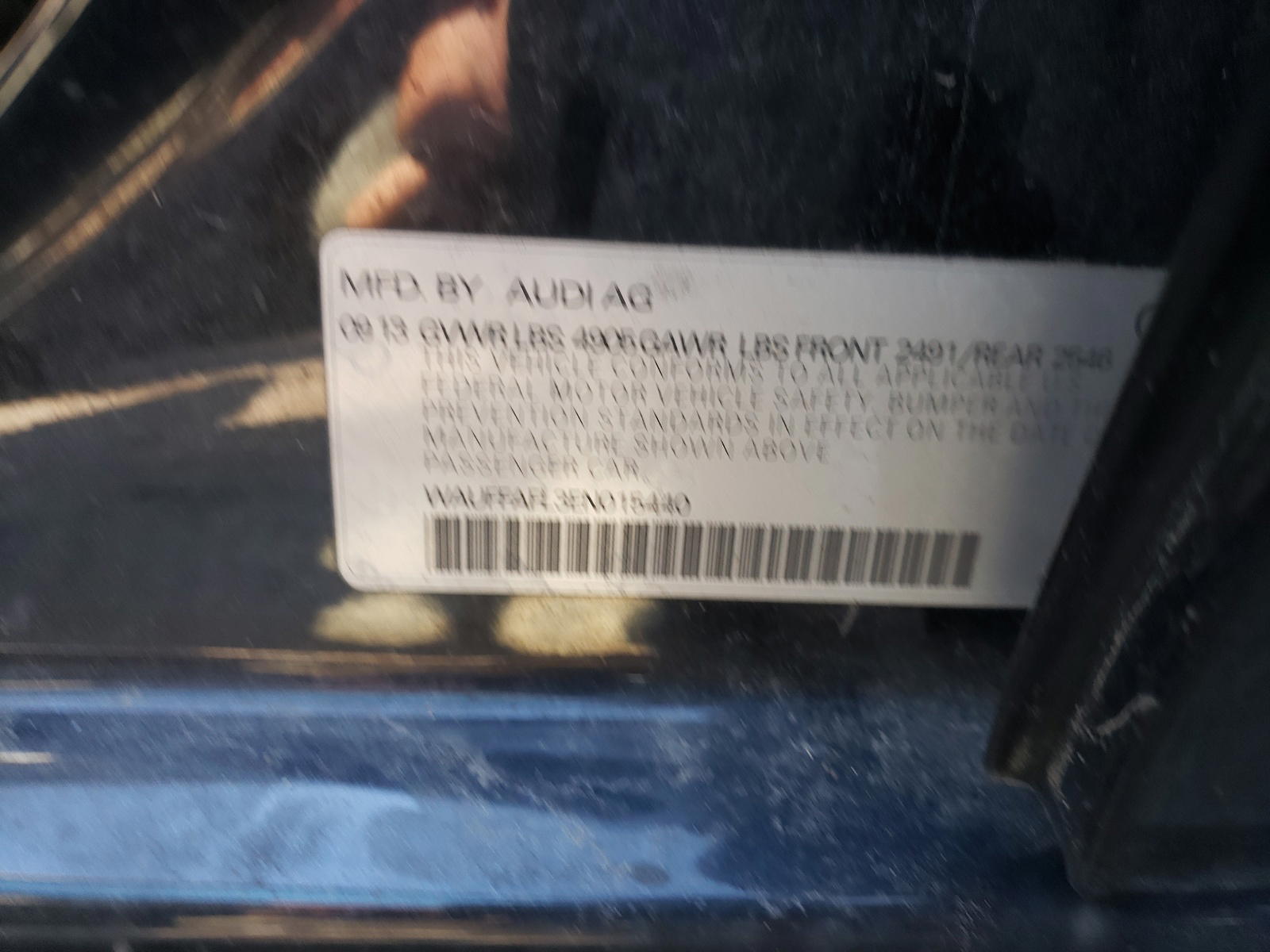 Photo 10 from auction – 2014 AUDI A4 PREMIUM with VIN WAUFFAFL3EN015440