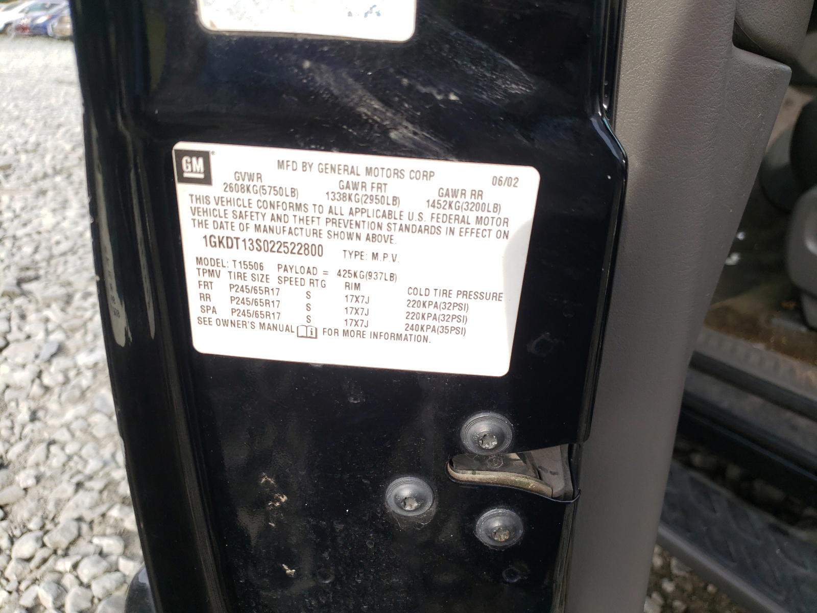 Photo 10 from auction – 2002 GMC ENVOY with VIN 1GKDT13S022522800