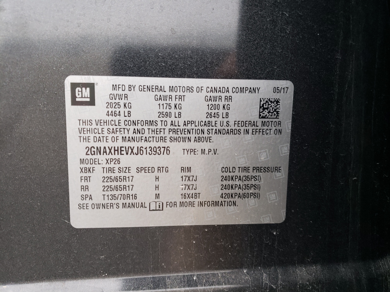 Zdjęcie 10 z aukcji – 2018 CHEVROLET EQUINOX z VIN 2GNAXHEVXJ6139376