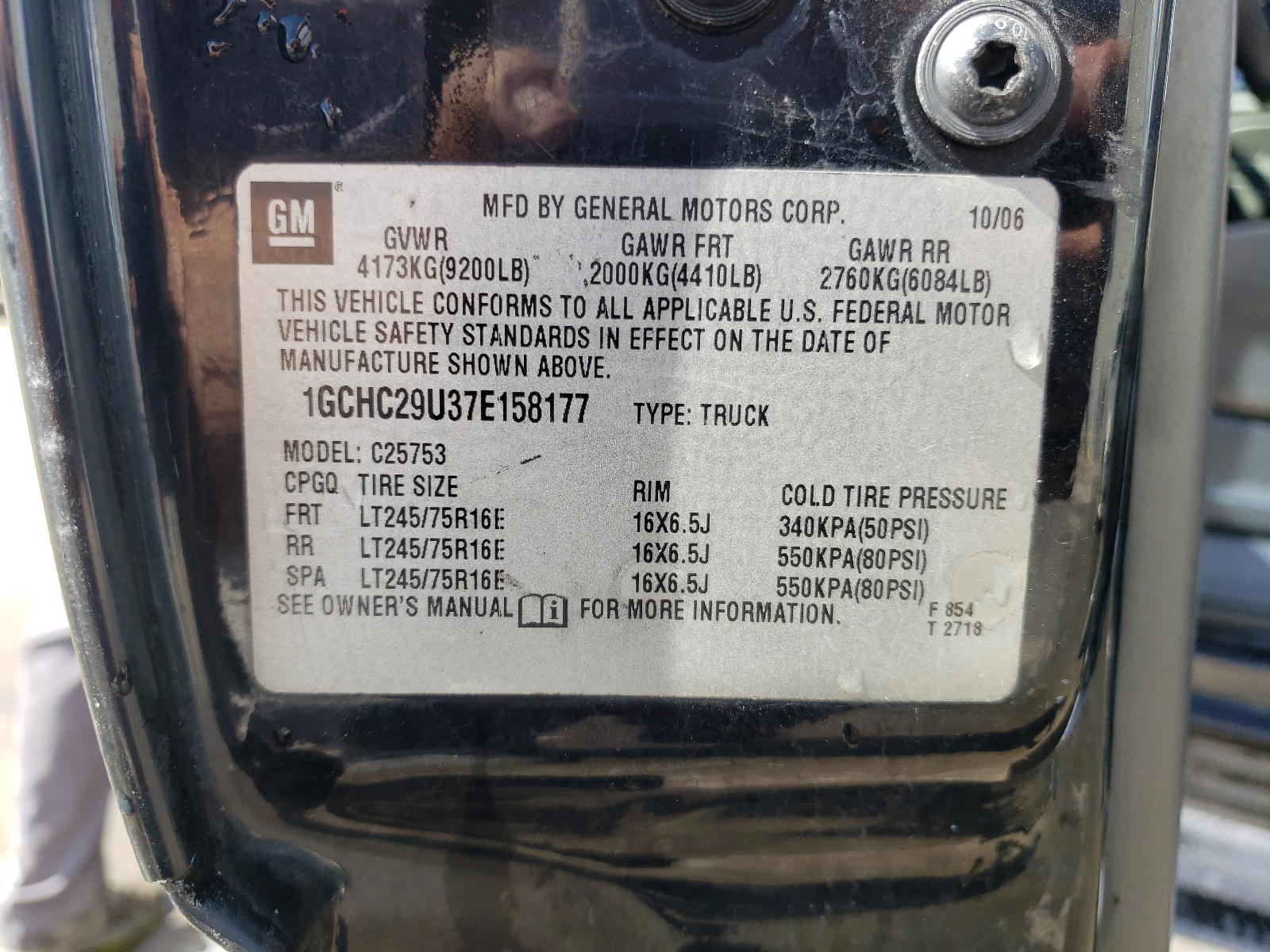 Photo 10 from auction – 2007 CHEVROLET SILVERADO with VIN 1GCHC29U37E158177