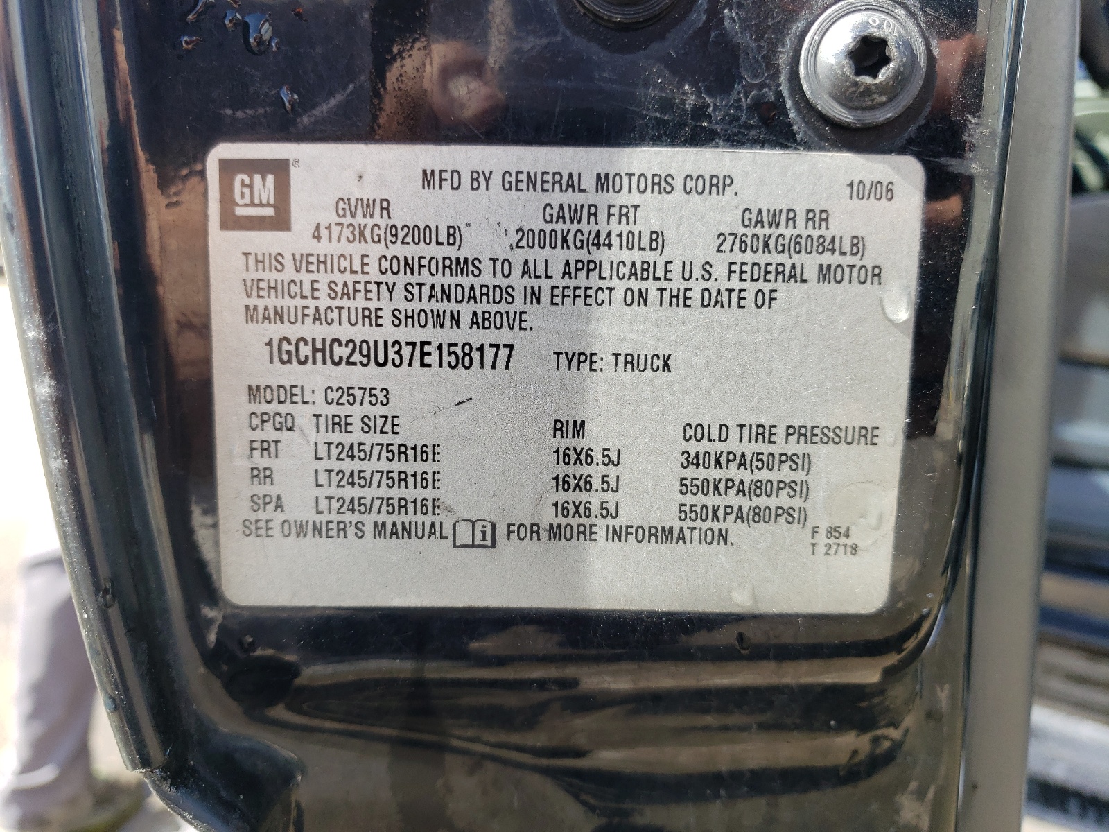 Zdjęcie 10 z aukcji – 2007 CHEVROLET SILVERADO z VIN 1GCHC29U37E158177