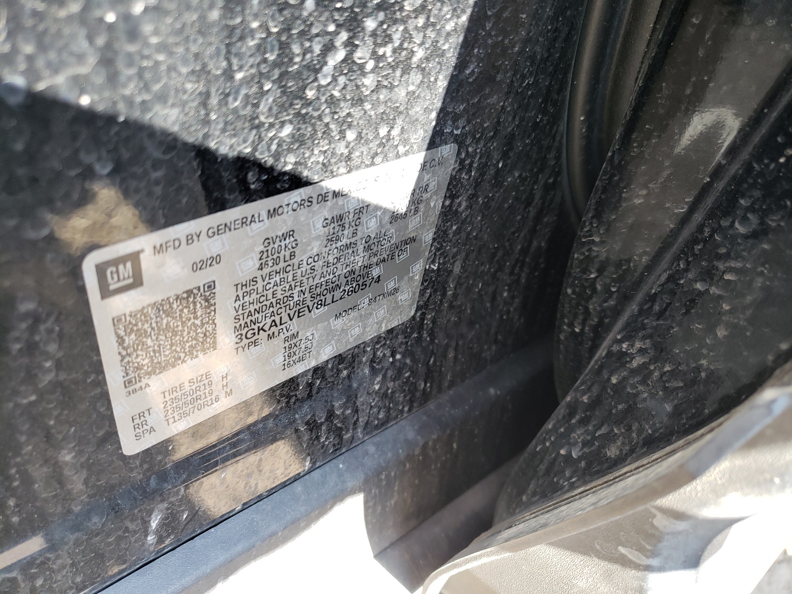 Photo 10 from auction – 2020 GMC TERRAIN SL with VIN 3GKALVEV8LL260574