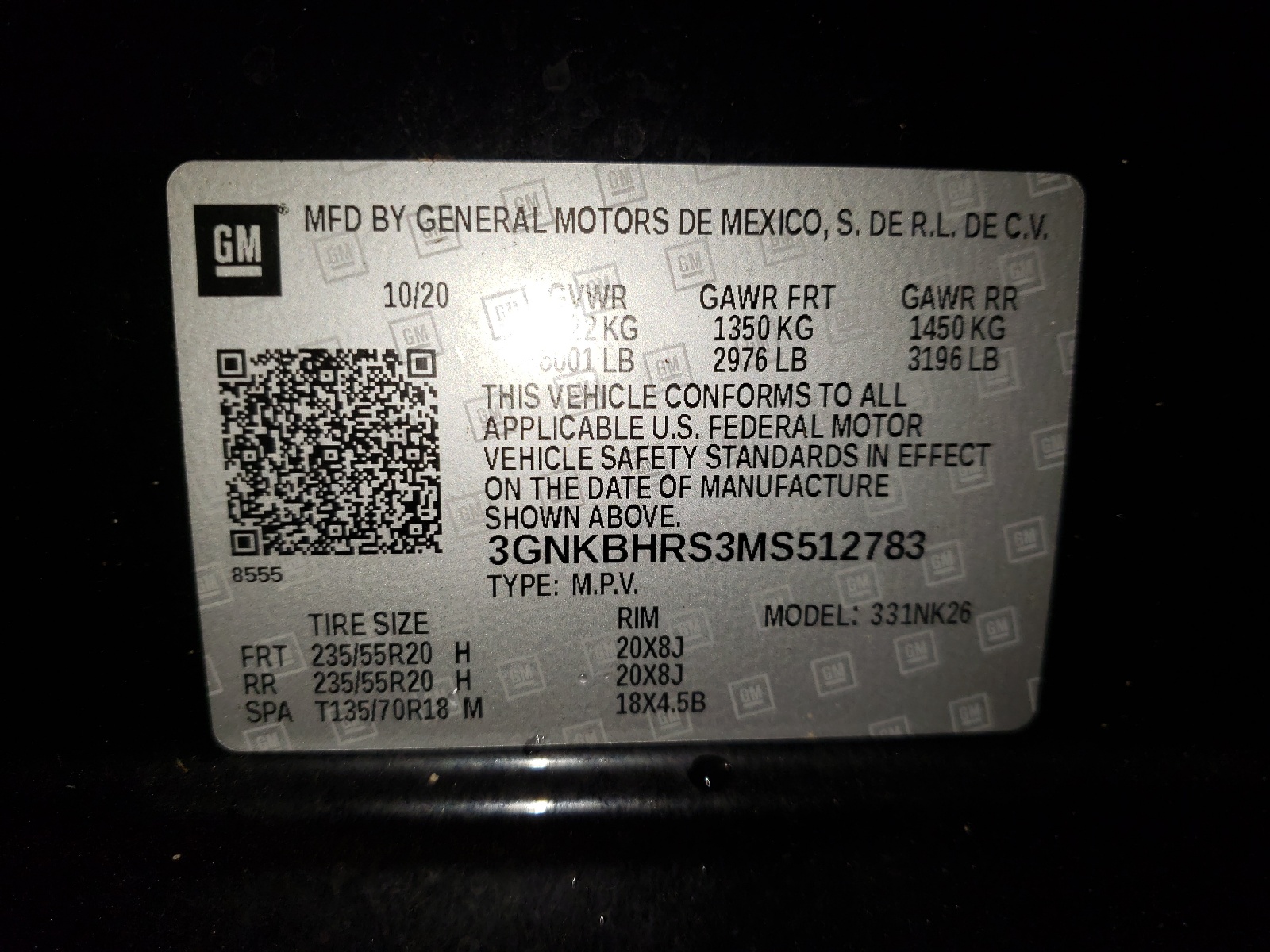 Photo 10 from auction – 2021 CHEVROLET BLAZER 2LT with VIN 3GNKBHRS3MS512783