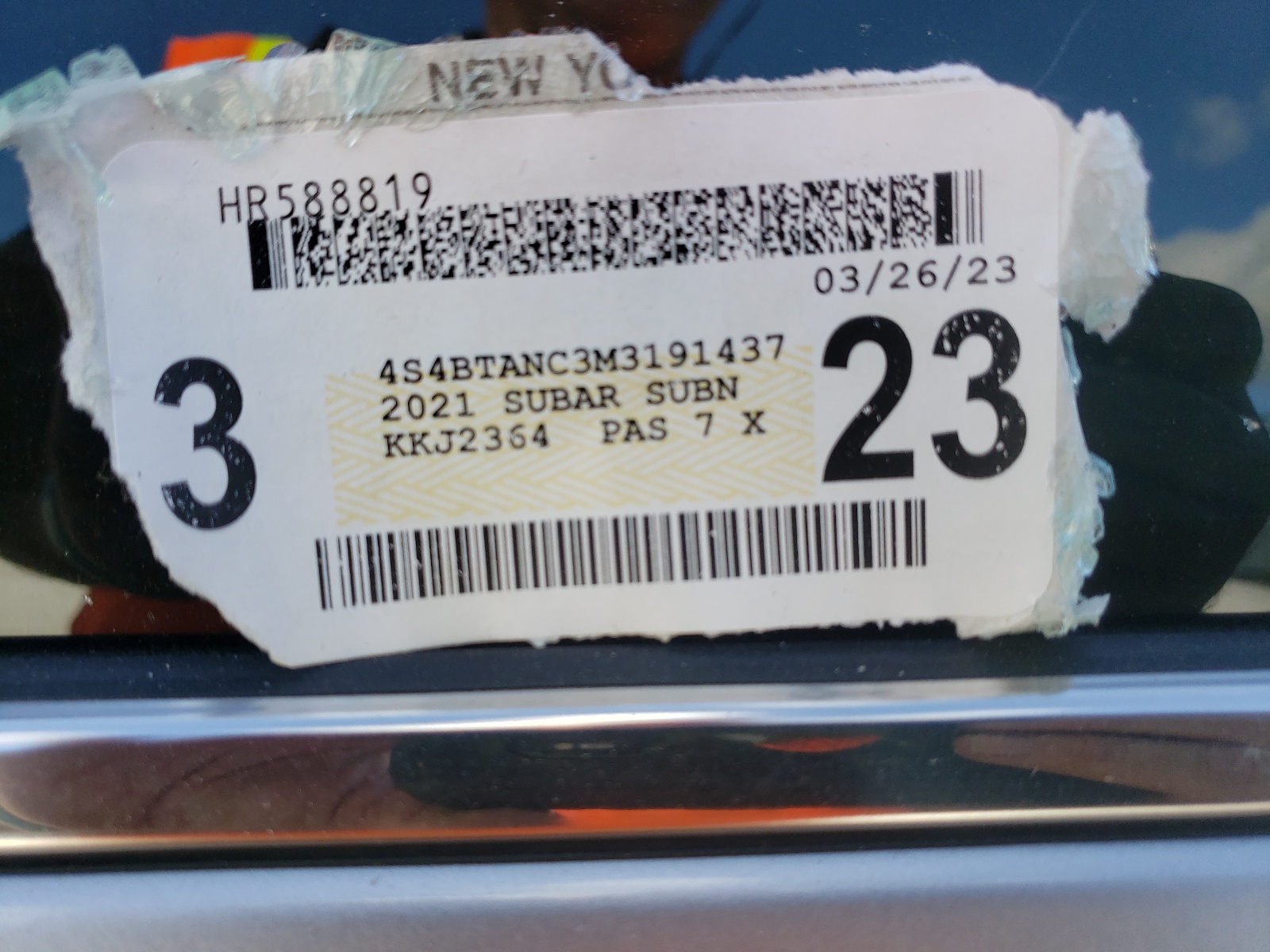Photo 10 from auction – 2021 SUBARU OUTBACK LI with VIN 4S4BTANC3M3191437