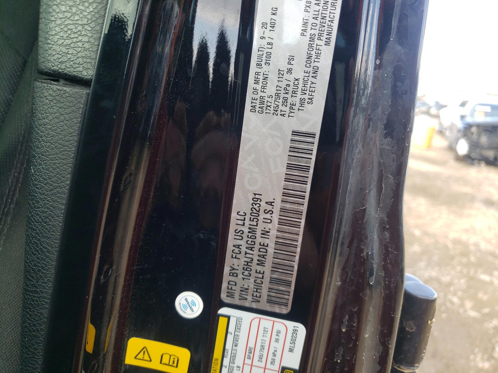 Photo 10 from auction – 2021 JEEP GLADIATOR with VIN 1C6HJTAG6ML502391