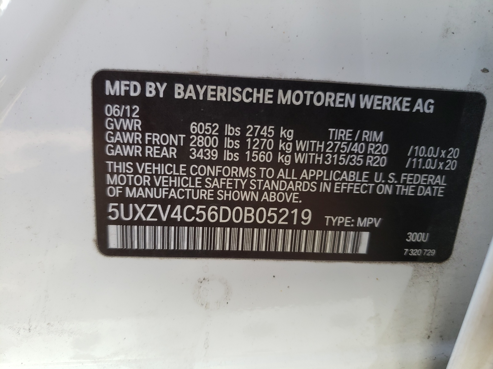 Photo 10 from auction – 2013 BMW X5 XDRIVE3 with VIN 5UXZV4C56D0B05219