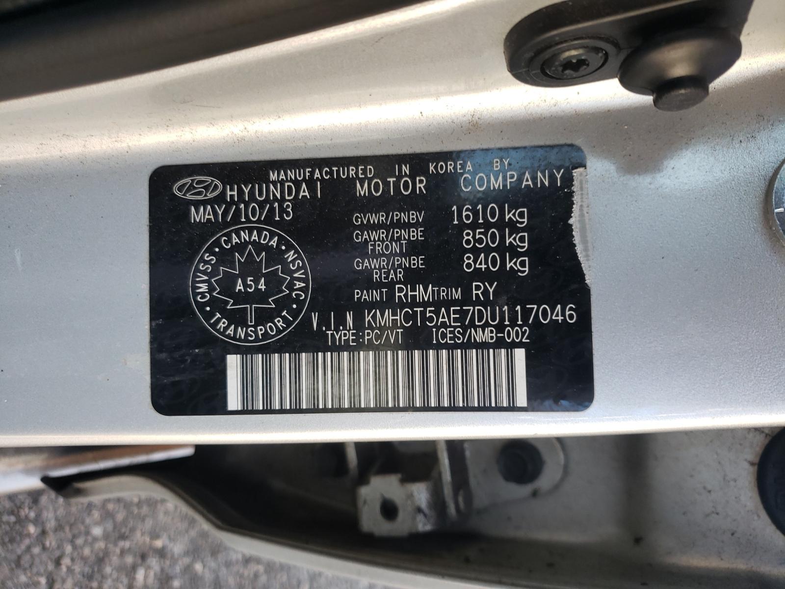 Photo 10 from auction – 2013 HYUNDAI ACCENT GLS with VIN KMHCT5AE7DU117046