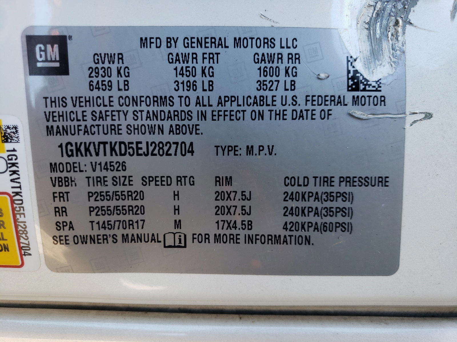Photo 10 from auction – 2014 GMC ACADIA DEN with VIN 1GKKVTKD5EJ282704