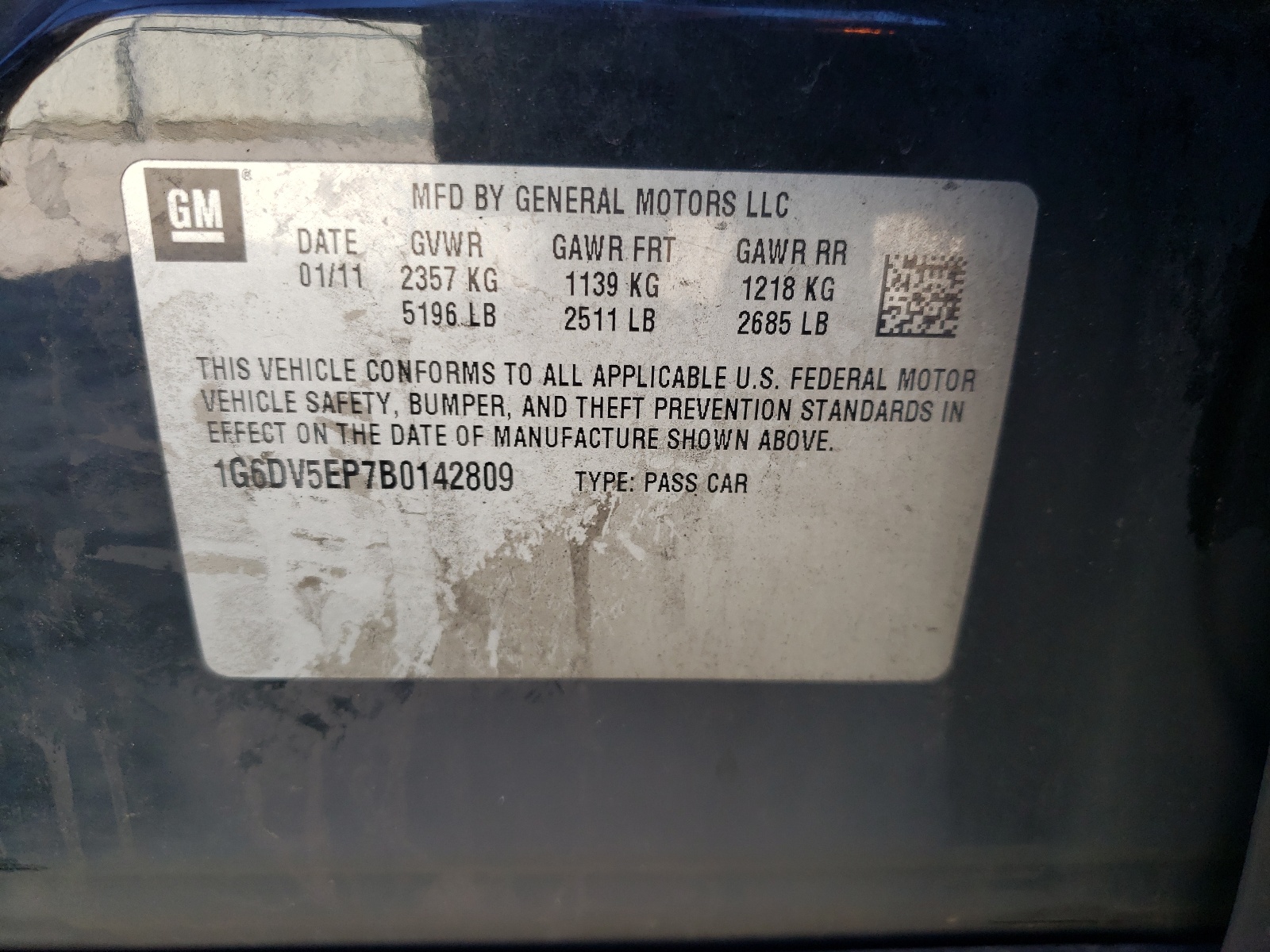 Foto 10 de la subasta – 2011 CADILLAC CTS-V con VIN 1G6DV5EP7B0142809