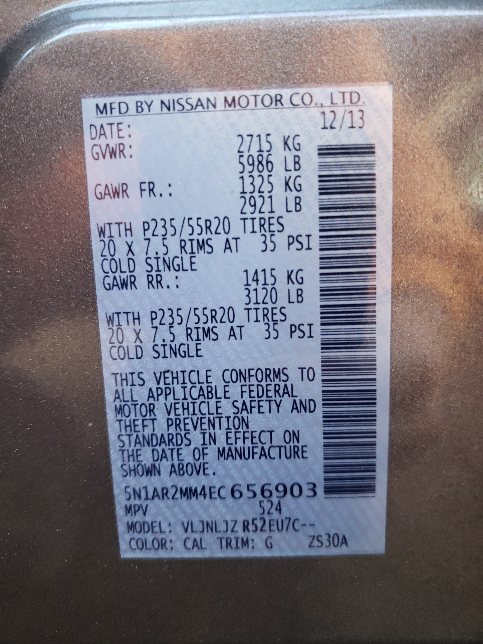 Zdjęcie 10 z aukcji – 2014 NISSAN PATHFINDER z VIN 5N1AR2MM4EC656903