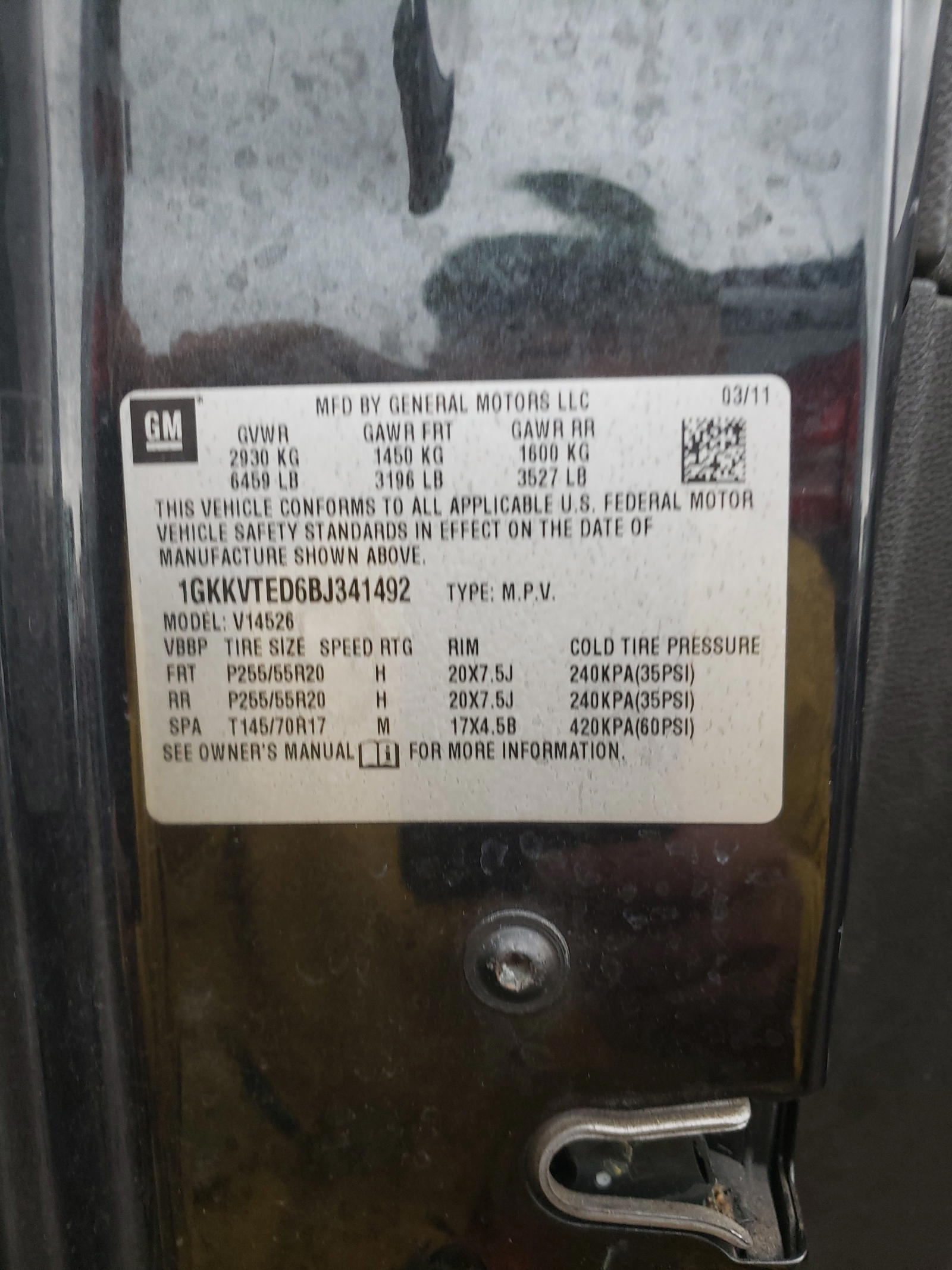 Photo 10 from auction – 2011 GMC ACADIA DEN with VIN 1GKKVTED6BJ341492
