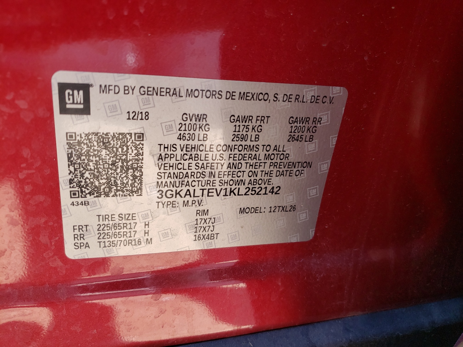 Photo 10 from auction – 2019 GMC TERRAIN SL with VIN 3GKALTEV1KL252142