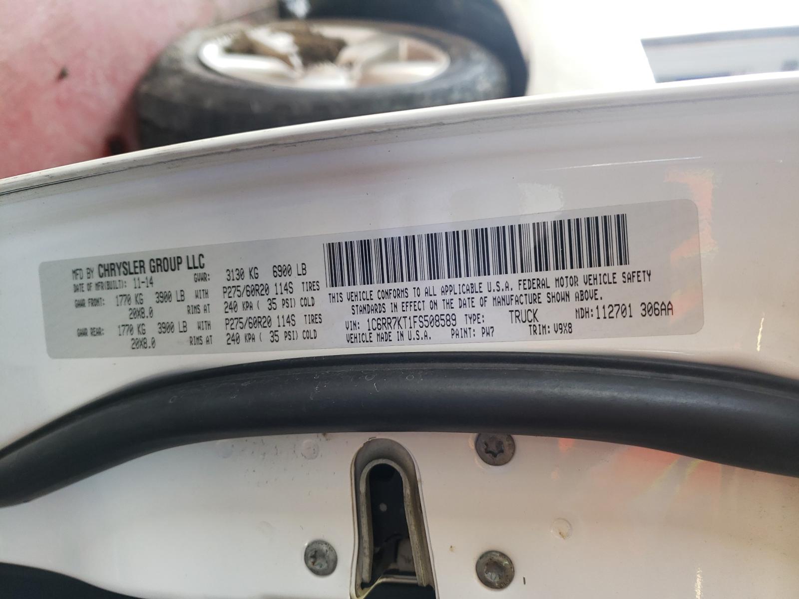Photo 10 from auction – 2015 RAM 1500 ST with VIN 1C6RR7KT1FS508589