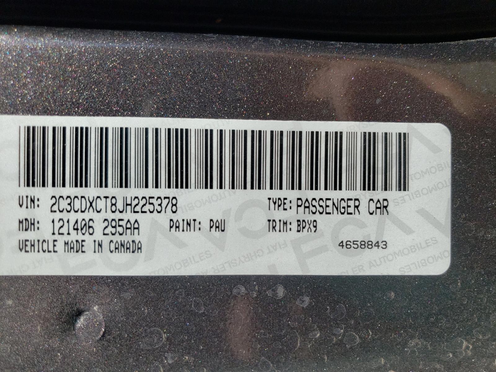 Photo 10 from auction – 2018 DODGE CHARGER R/ with VIN 2C3CDXCT8JH225378