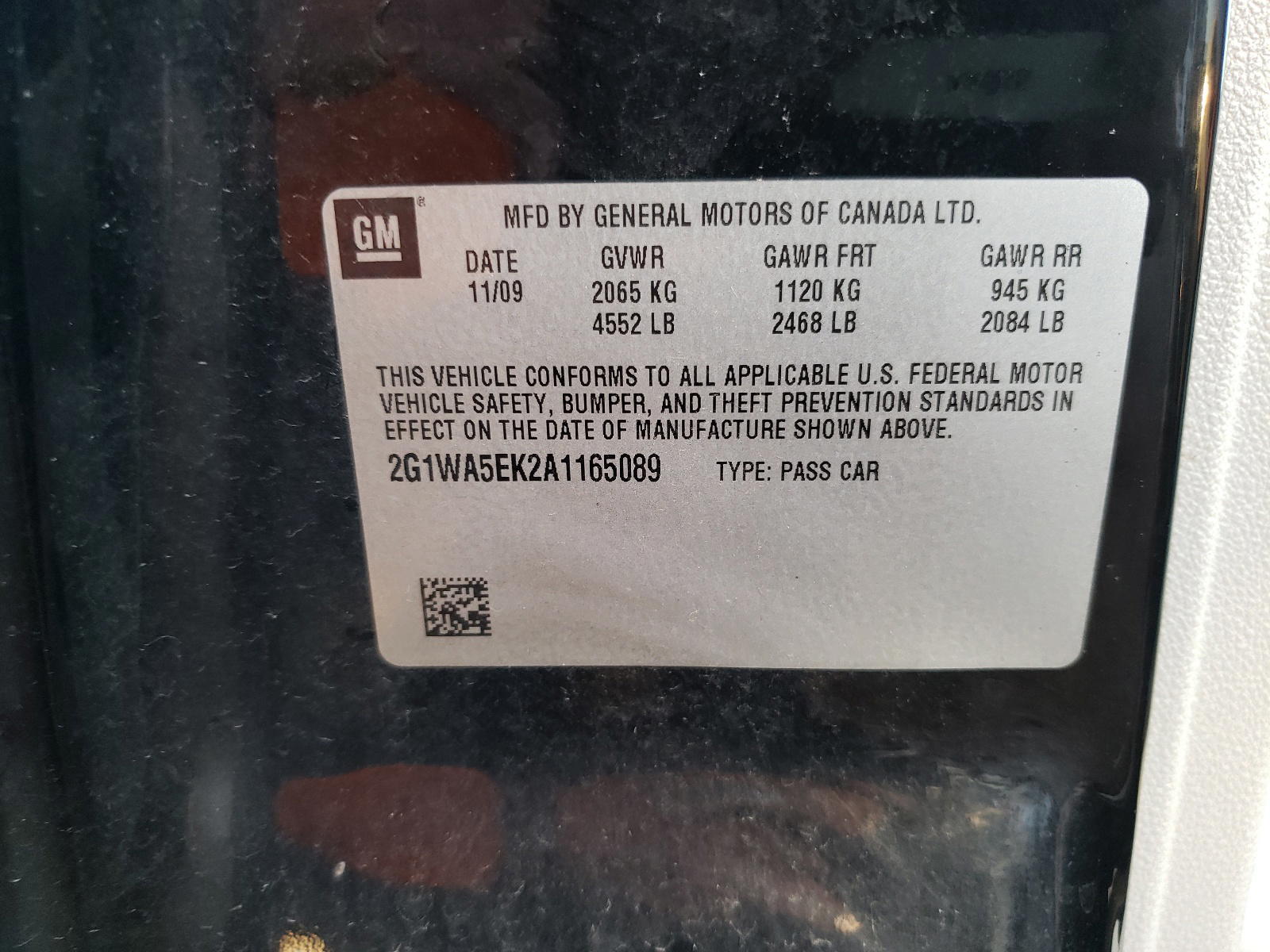 Photo 10 from auction – 2010 CHEVROLET IMPALA LS with VIN 2G1WA5EK2A1165089
