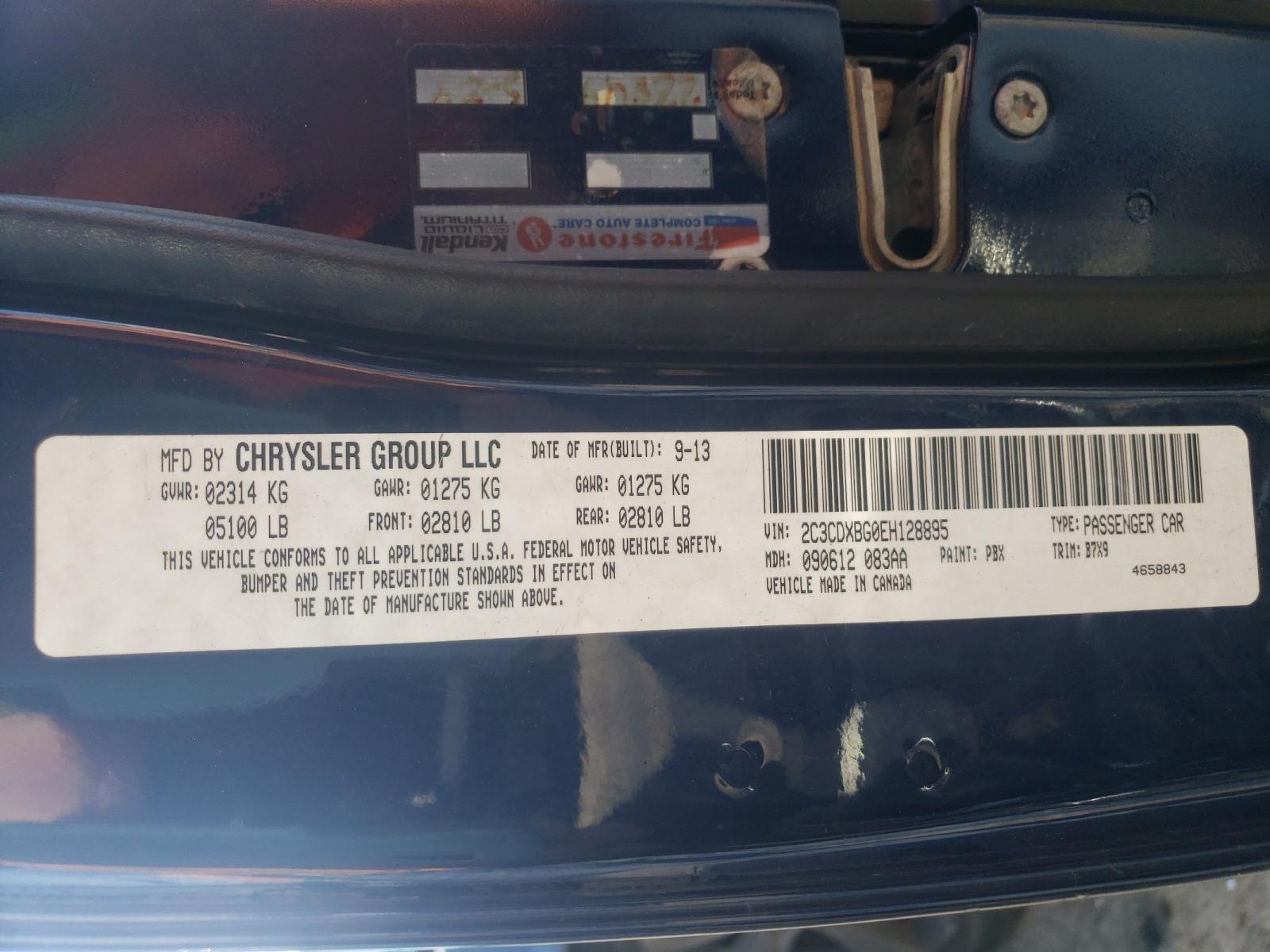 Photo 10 from auction – 2014 DODGE CHARGER SE with VIN 2C3CDXBG0EH128895
