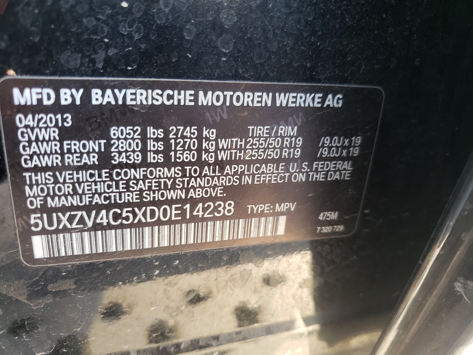 Photo 10 from auction – 2013 BMW X5 XDRIVE3 with VIN 5UXZV4C5XD0E14238