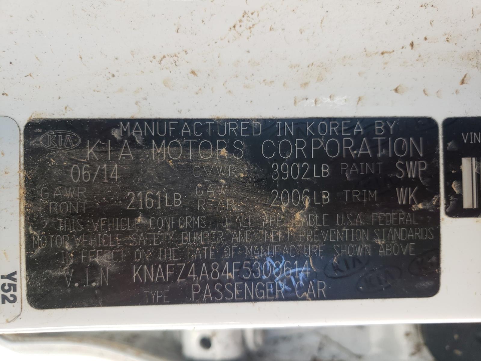 Photo 10 from auction – 2015 KIA FORTE EX with VIN KNAFZ4A84F5300614