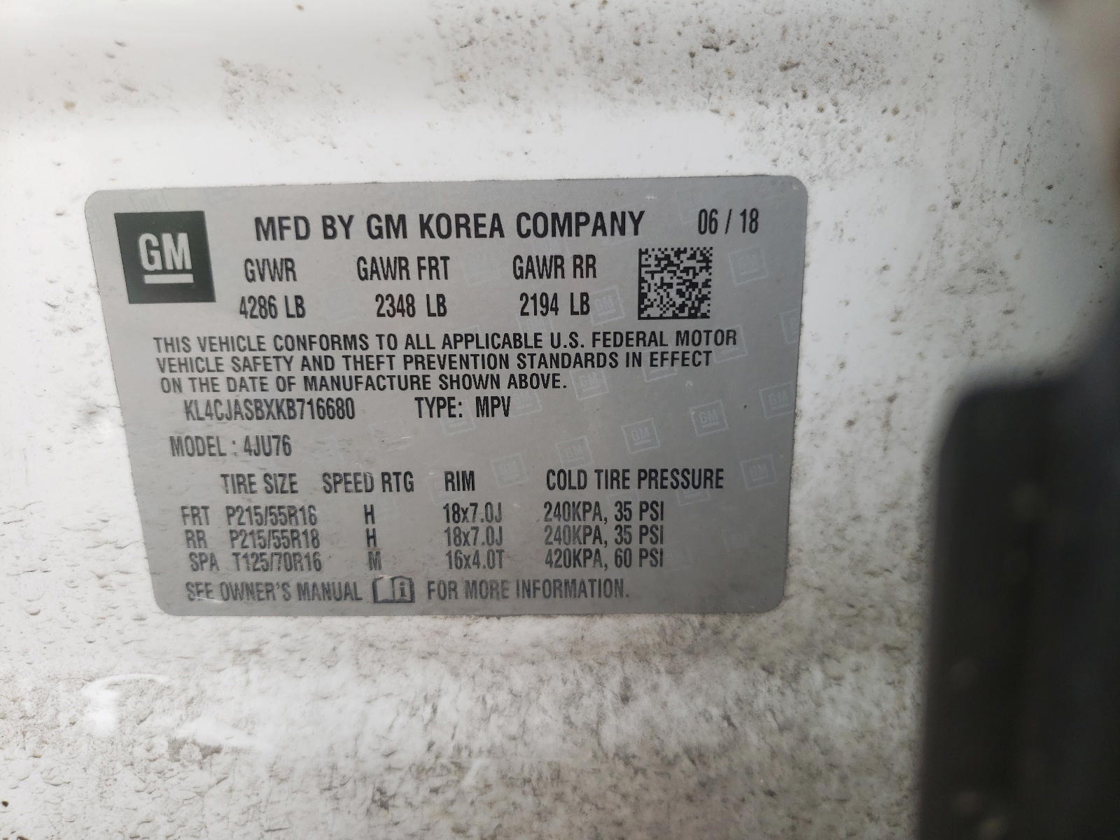 Photo 10 from auction – 2019 BUICK ENCORE PRE with VIN KL4CJASBXKB716680