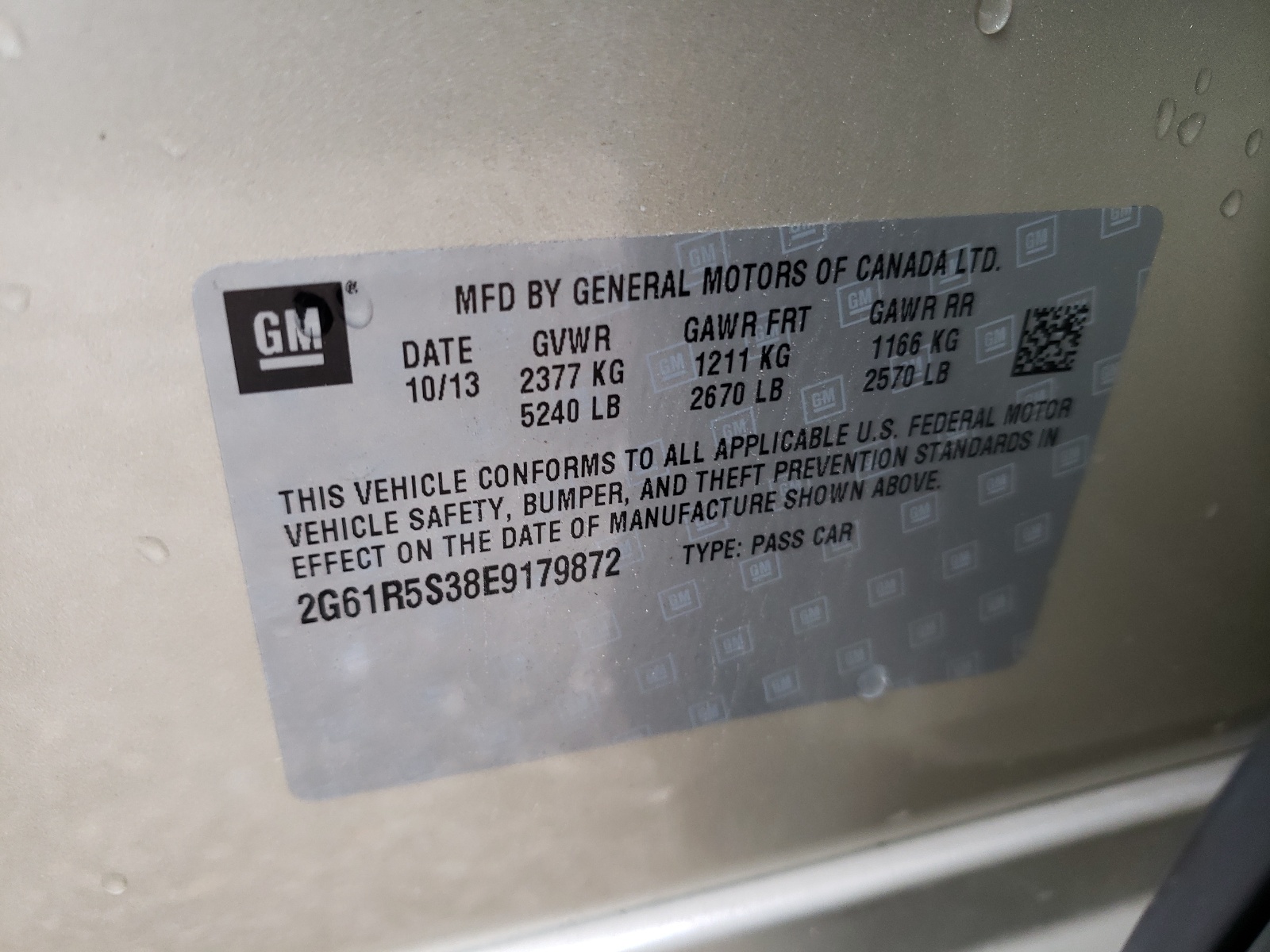 Photo 10 from auction – 2014 CADILLAC XTS PREMIU with VIN 2G61R5S38E9179872