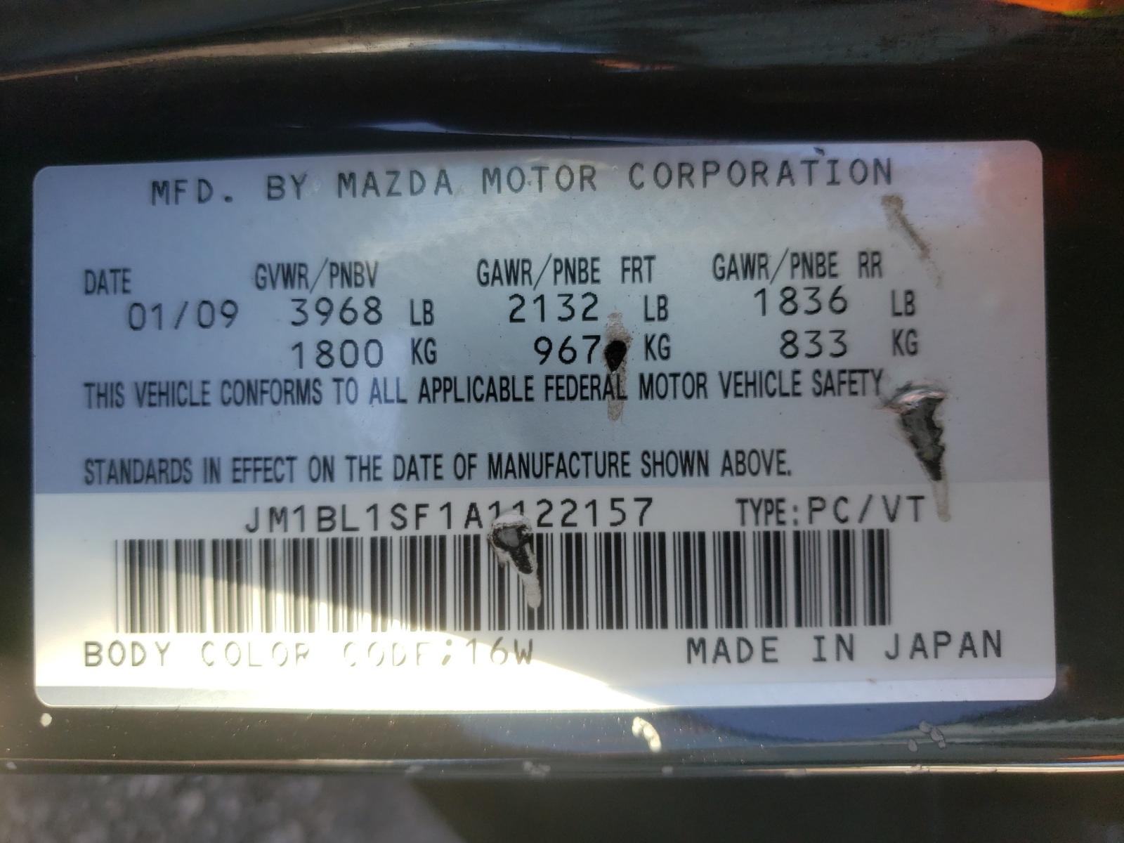 Photo 10 from auction – 2010 MAZDA 3 I with VIN JM1BL1SF1A1122157
