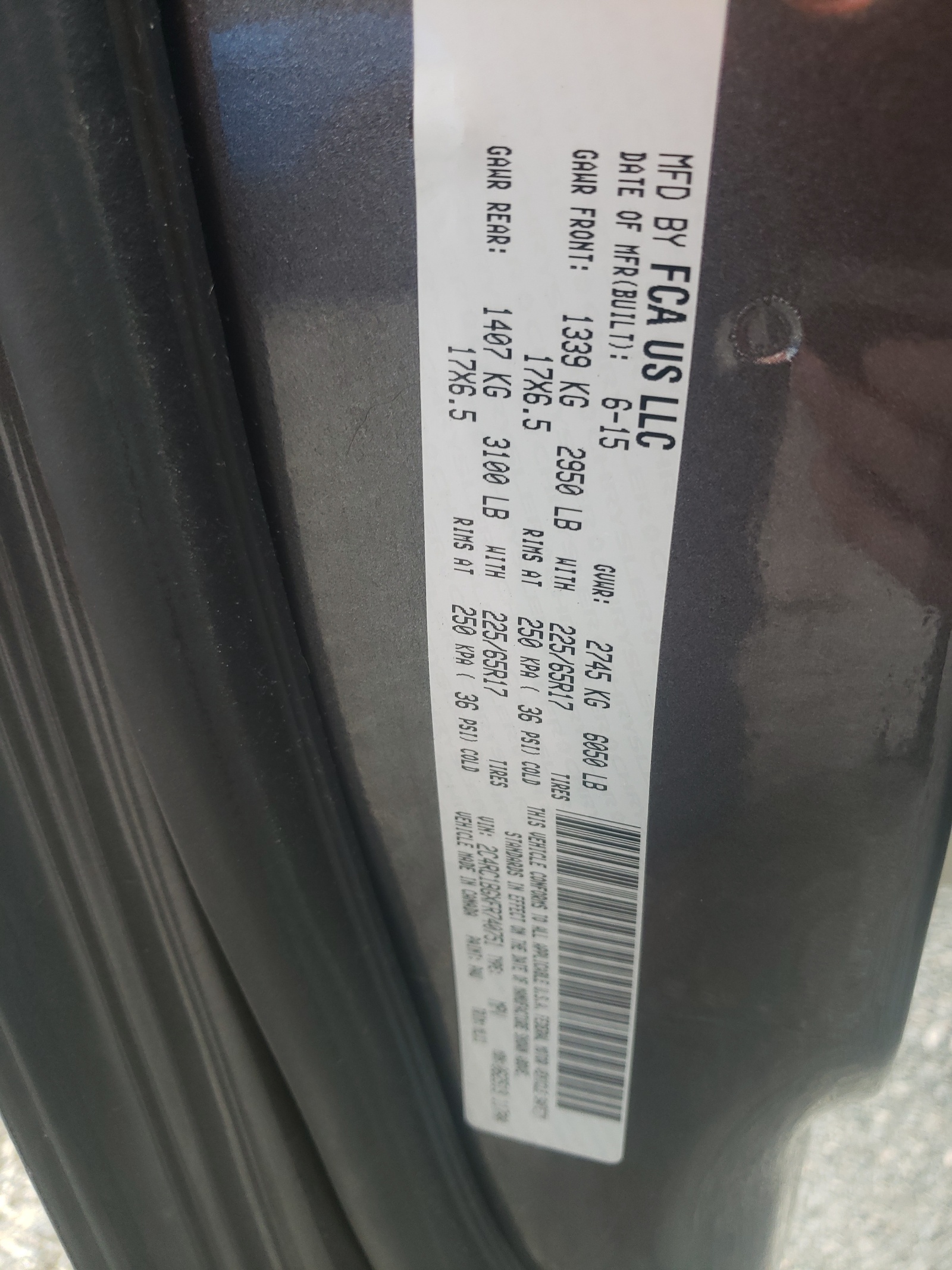 Photo 10 from auction – 2015 CHRYSLER TOWN & COU with VIN 2C4RC1BGXFR740751