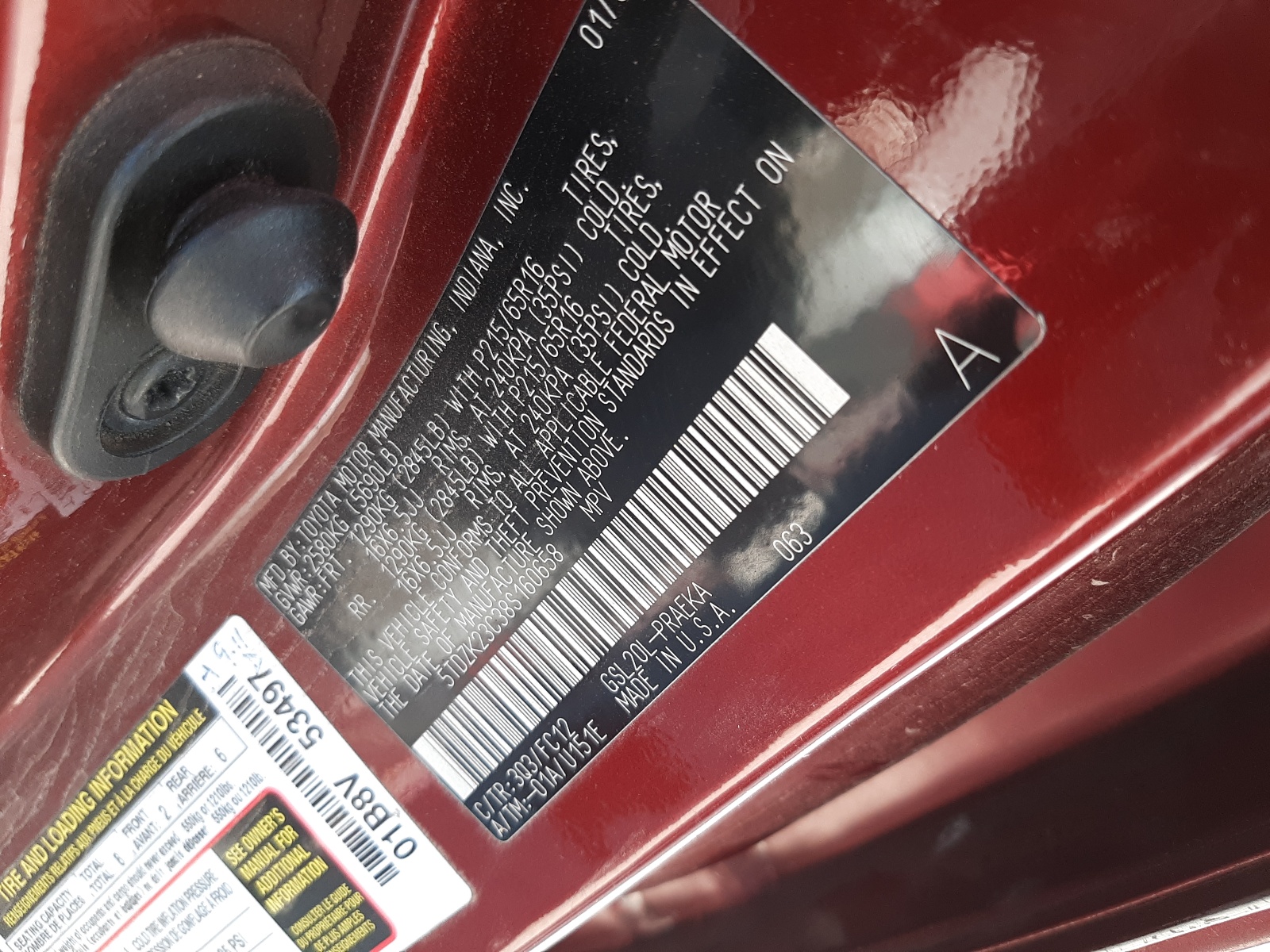 Photo 10 from auction – 2008 TOYOTA SIENNA CE with VIN 5TDZK23C38S160658