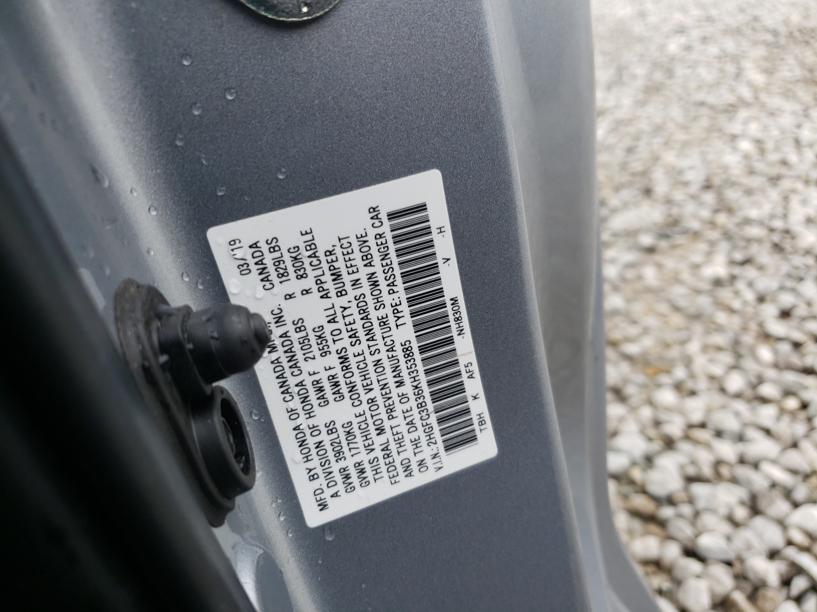 Photo 10 from auction – 2019 HONDA CIVIC EX with VIN 2HGFC3B36KH353885