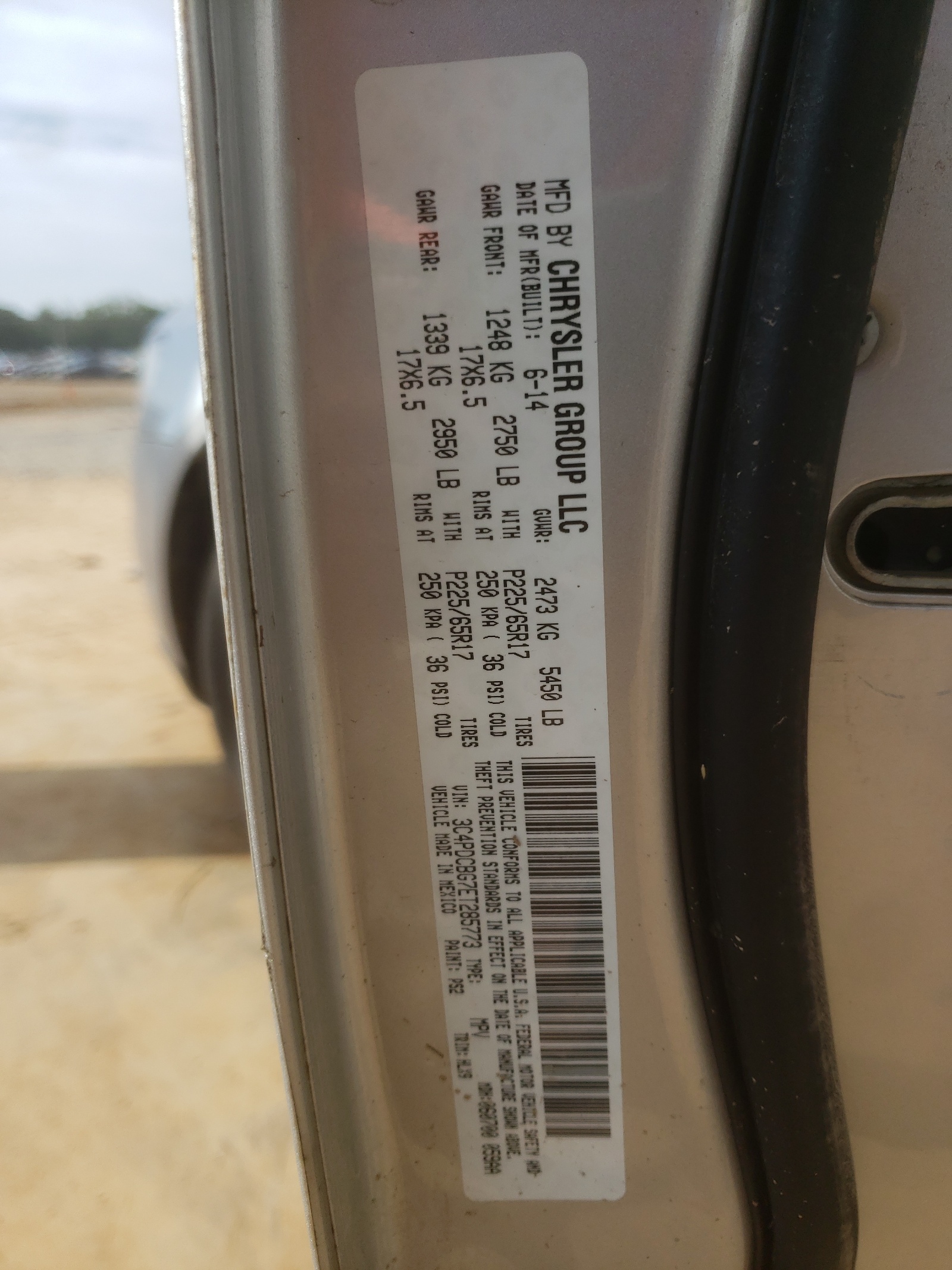 Photo 10 from auction – 2014 DODGE JOURNEY SX with VIN 3C4PDCBG7ET285773