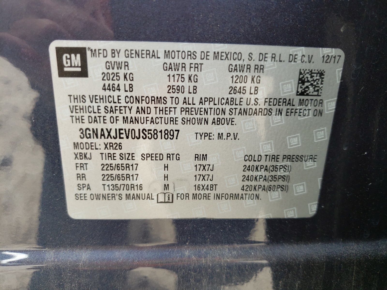 Zdjęcie 10 z aukcji – 2018 CHEVROLET EQUINOX LT z VIN 3GNAXJEV0JS581897