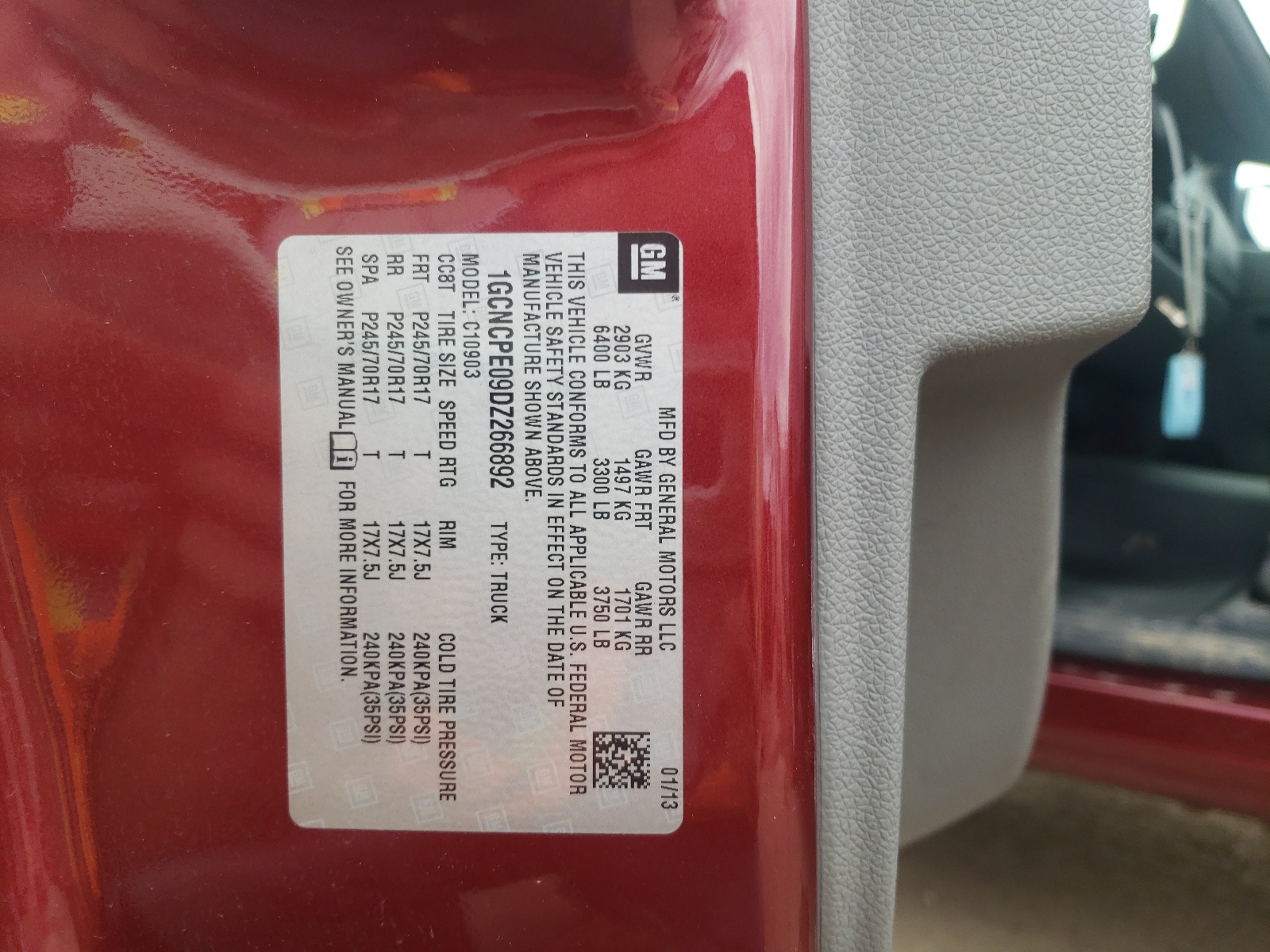 Photo 10 from auction – 2013 CHEVROLET SILVERADO with VIN 1GCNCPE09DZ266892