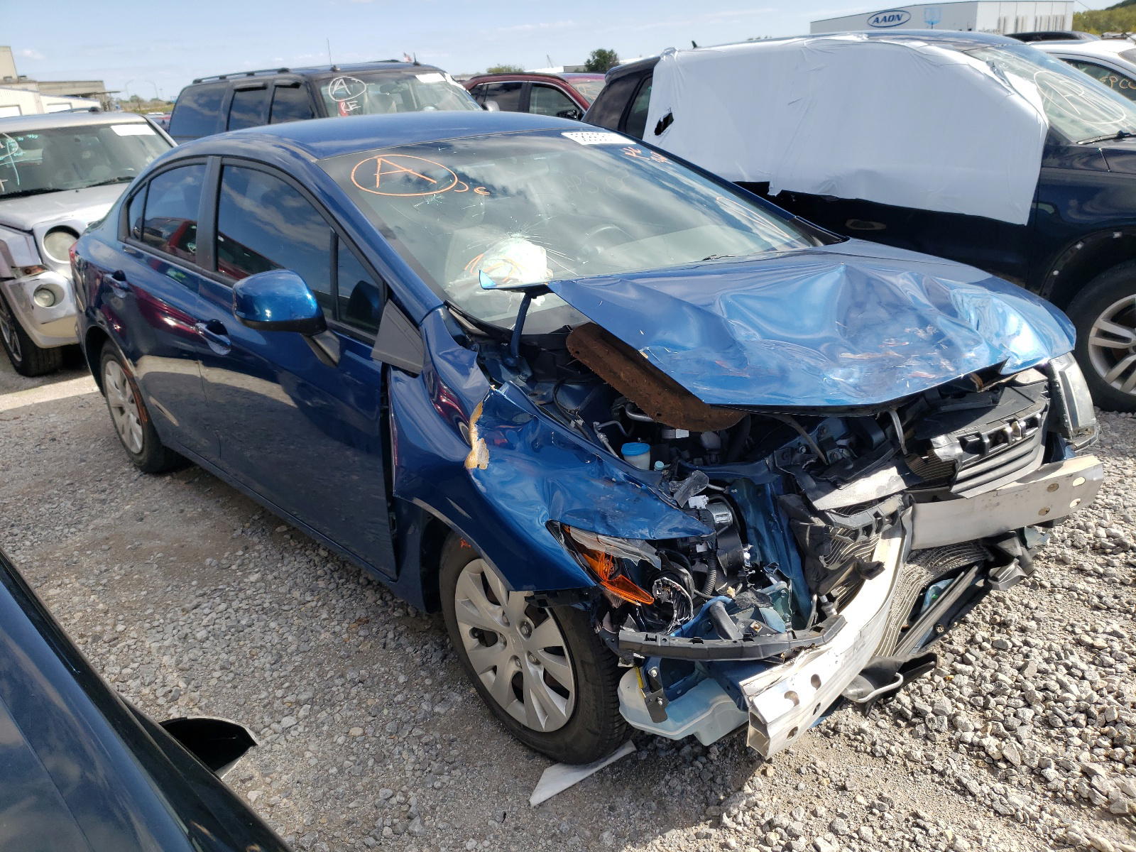 HONDA CIVIC LX 2012 with VIN 2HGFB2F56CH558763 - Photo from auction