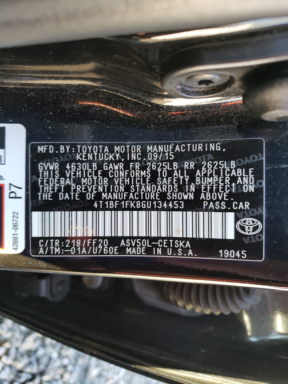Photo 10 from auction – 2016 TOYOTA CAMRY LE with VIN 4T1BF1FK8GU134453